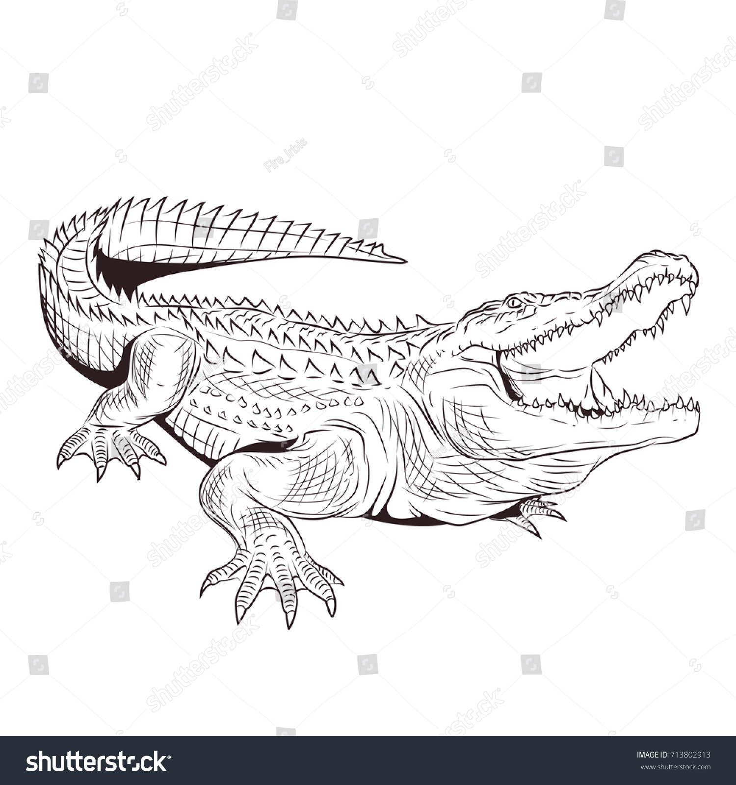 Крокодил геометрический рисунок