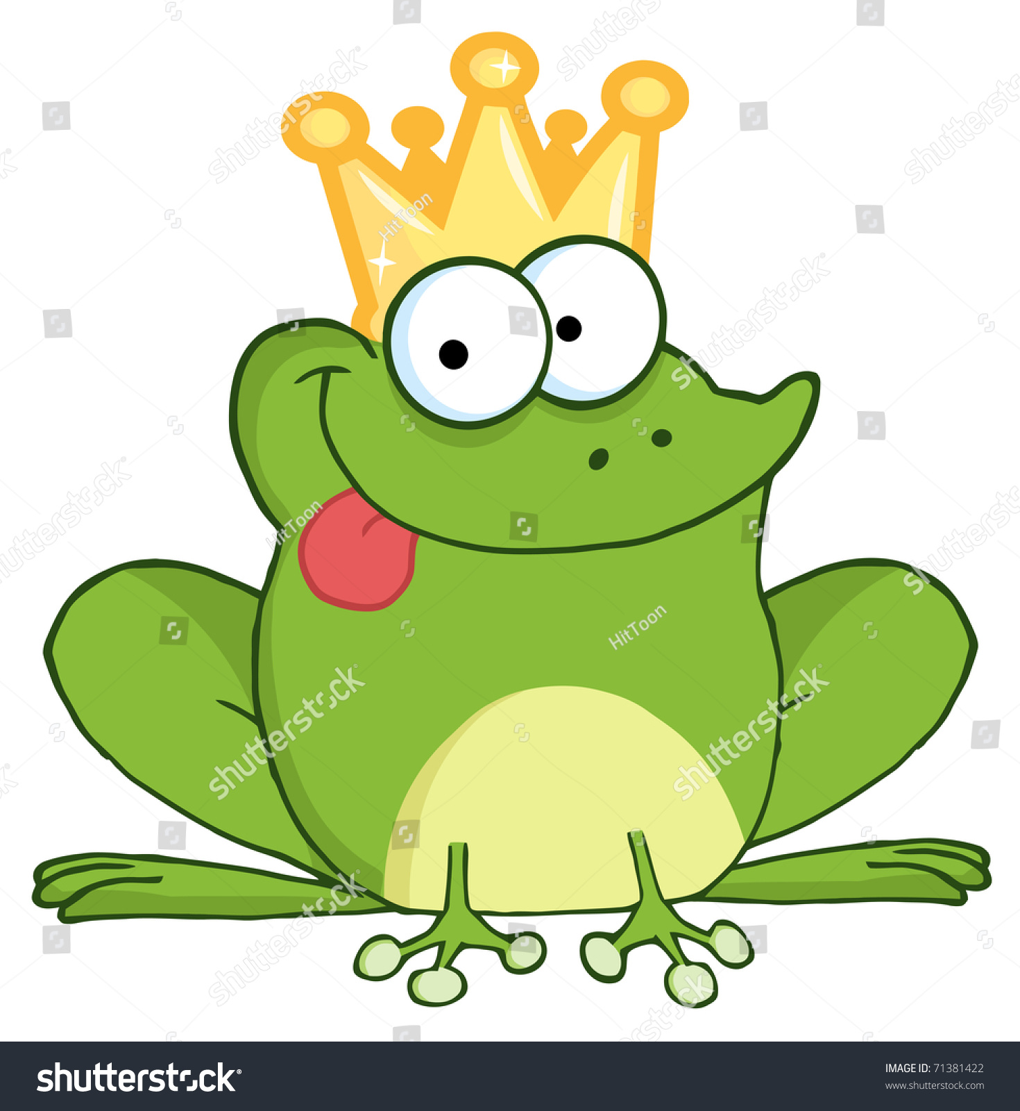 Happy Frog Prince Cartoon Character Stock Vector (Royalty Free ...