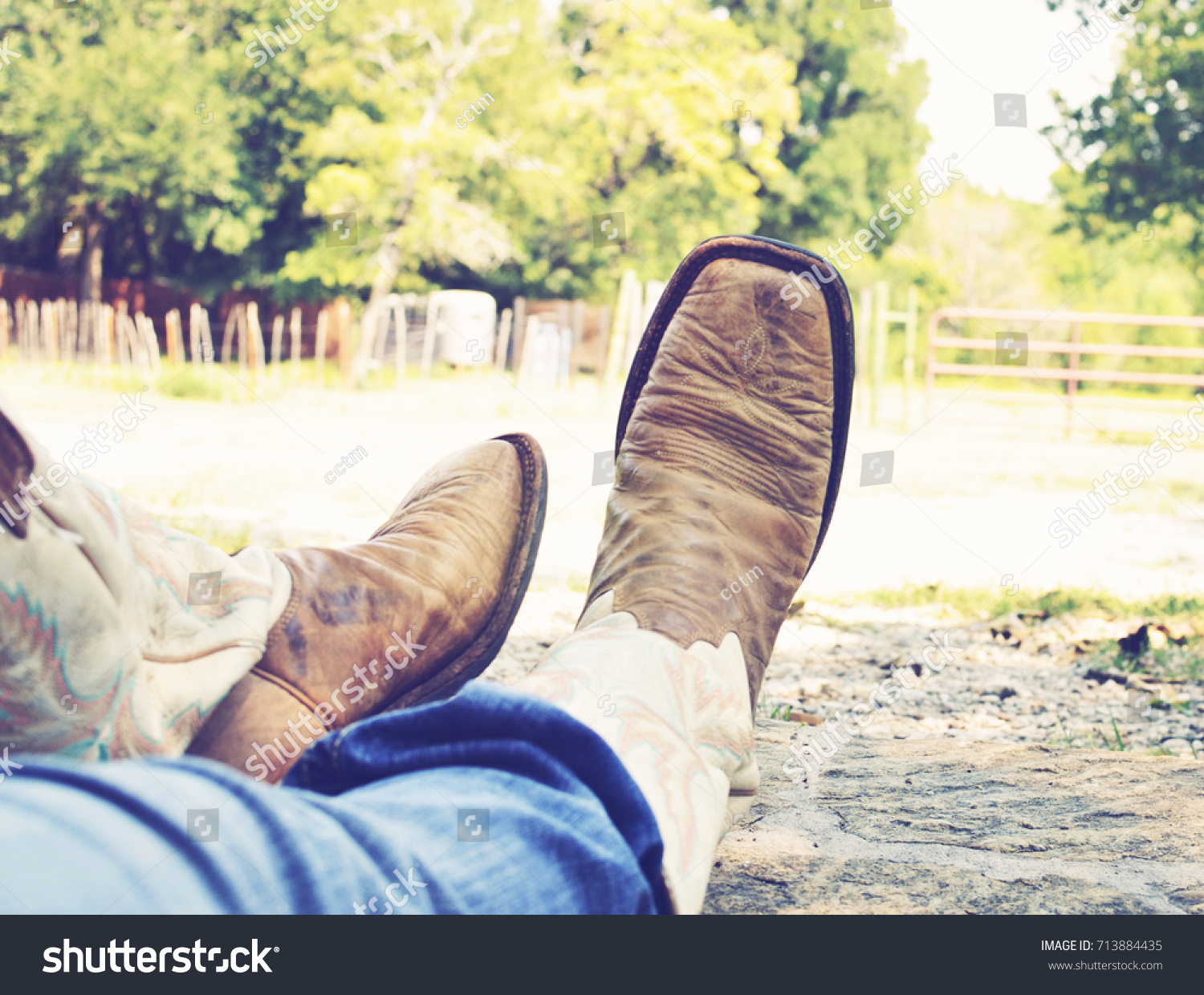 old worn out cowboy boots