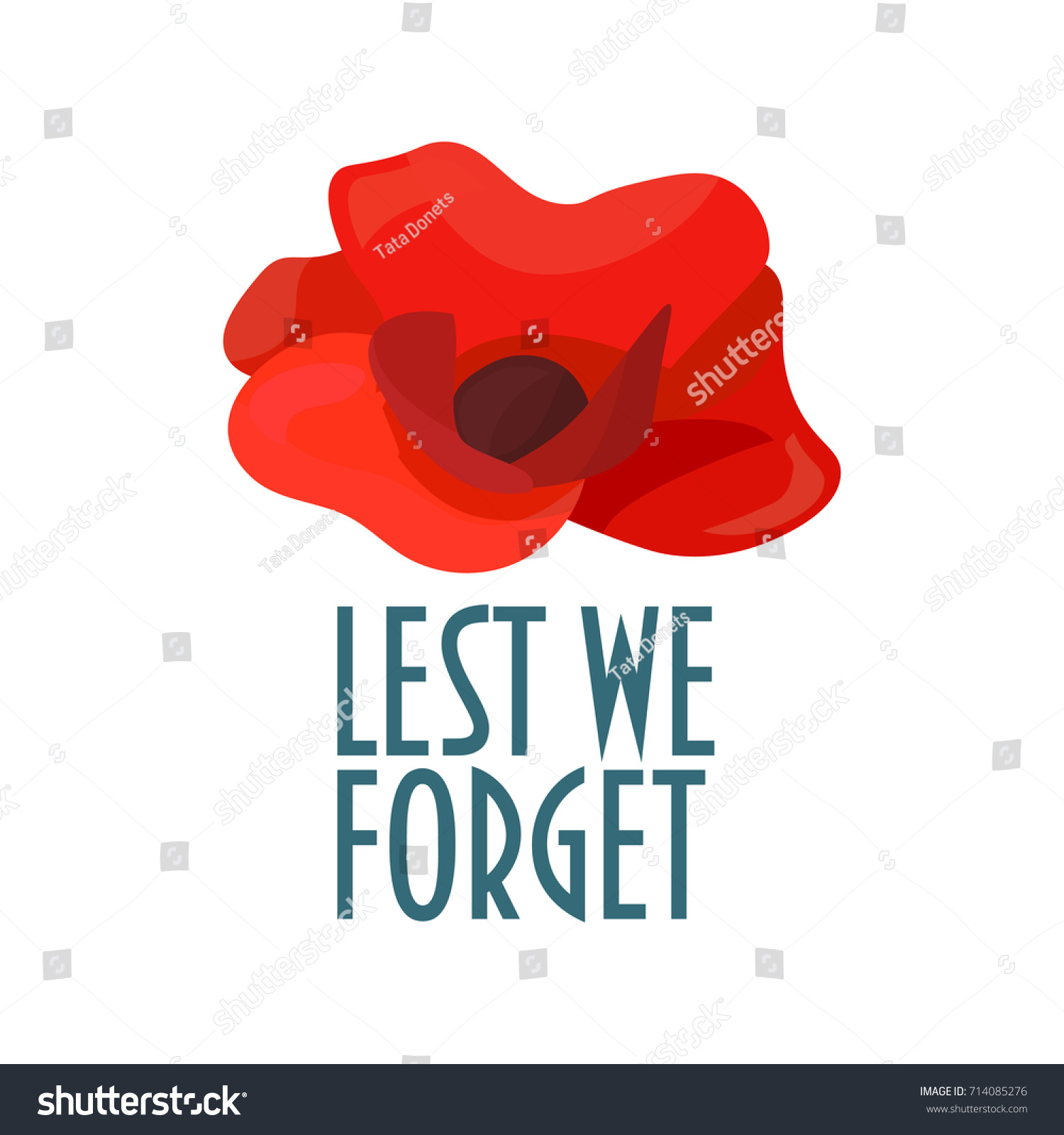 Vector Illustration Remembrance Day Known Poppy Stock Vector (Royalty ...