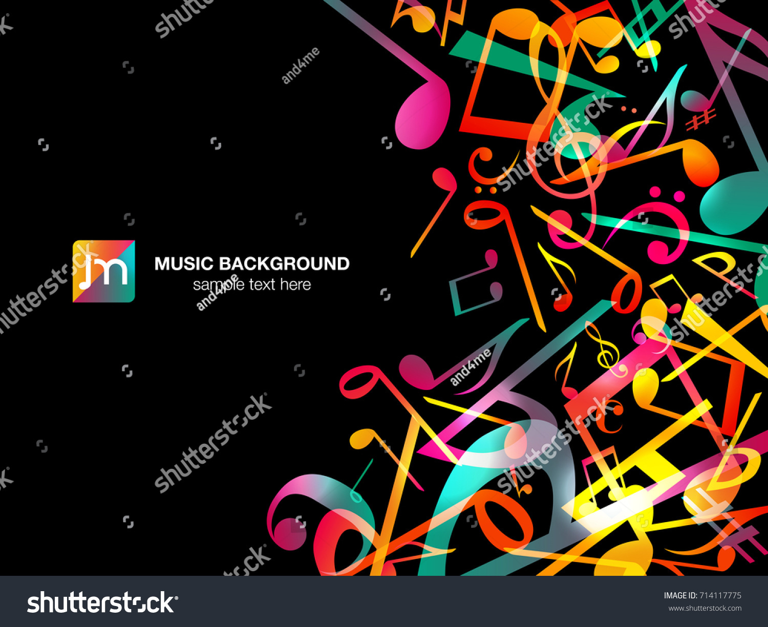 Colorful Music Notes Vector Illustration Abstract Stock Vector (Royalty ...