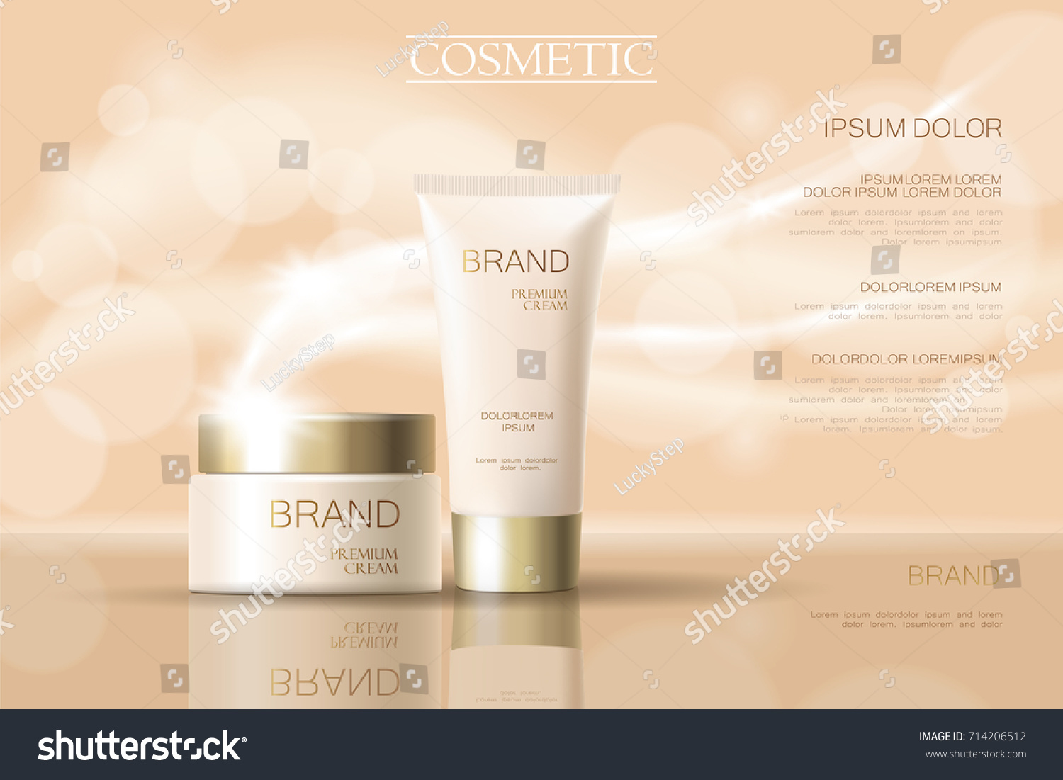 Realistic Delicate Cosmetic Ads Banner Template Stock Vector (Royalty ...