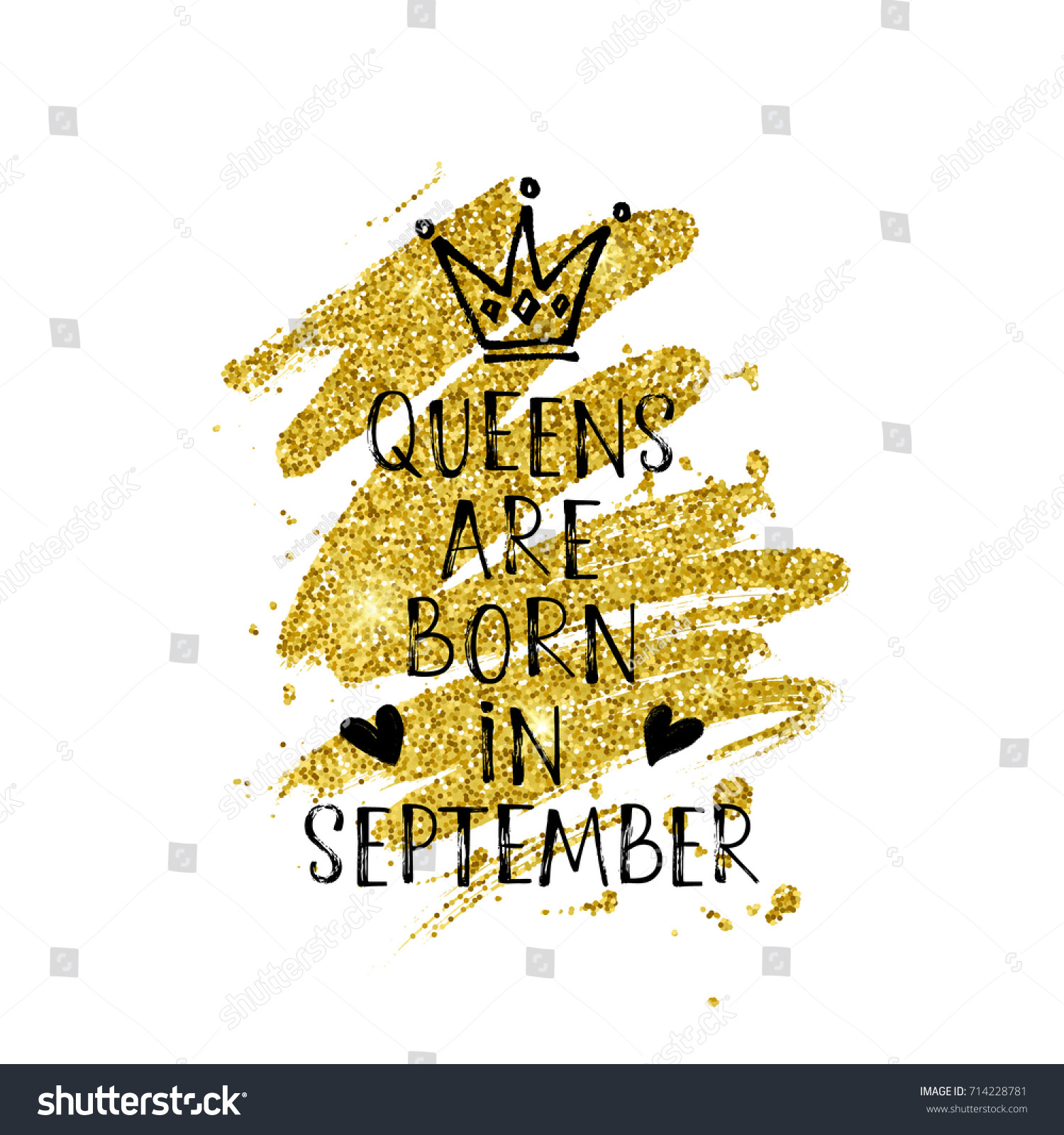 Vector Illustration Queens Born September Hand Stock Vector (Royalty