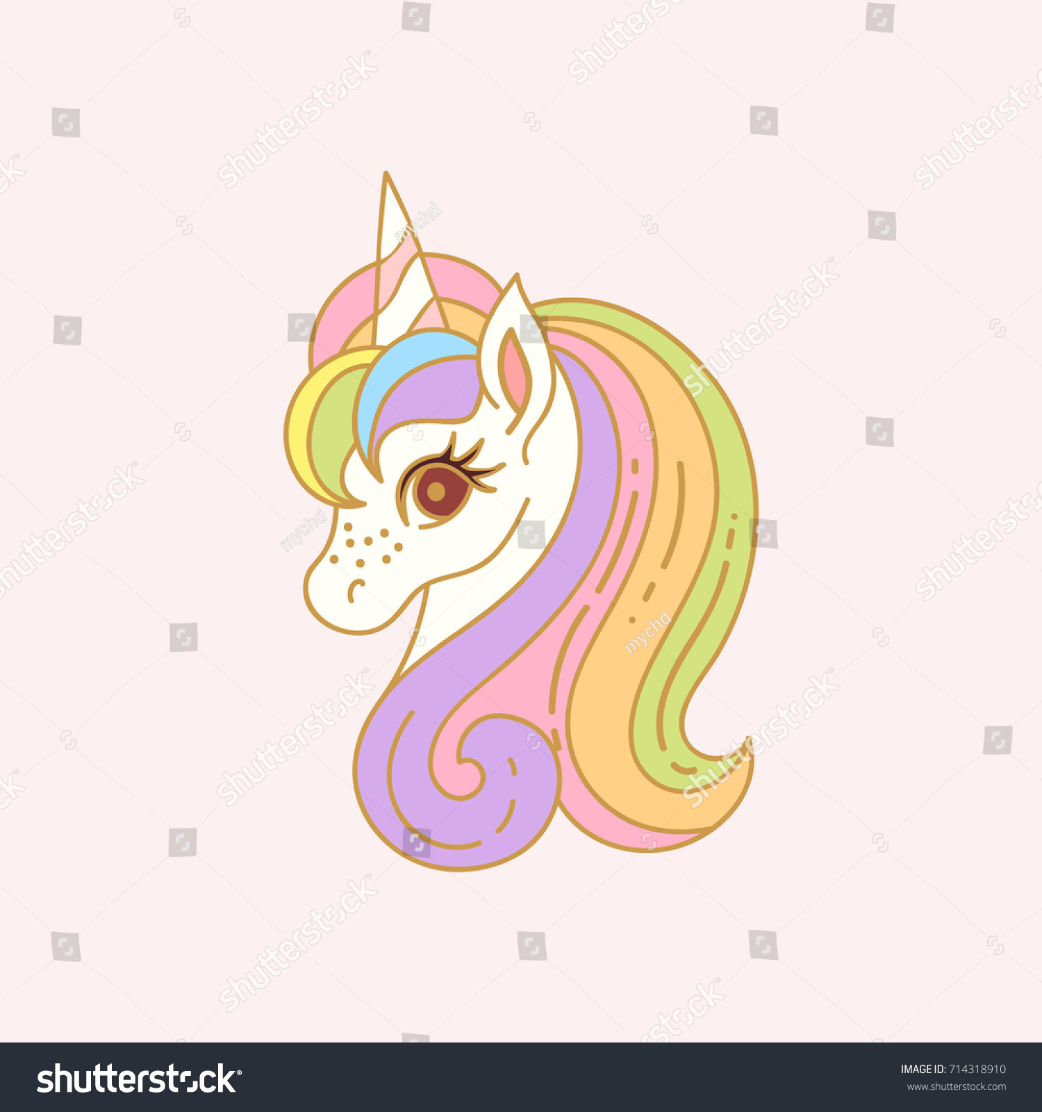 Rainbow Beauty Cute Unicorn Horse Vector Stock Vector (Royalty Free ...