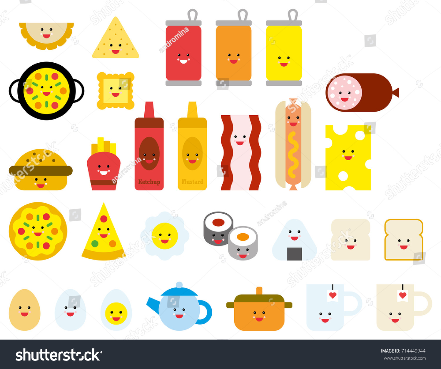 Food Cute Emojis Stock Vector (Royalty Free) 714449944 | Shutterstock