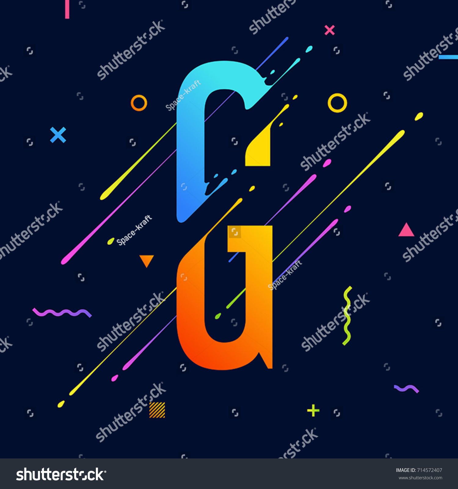 Modern Abstract Colorful Alphabet Minimal Design Stock Vector (Royalty ...