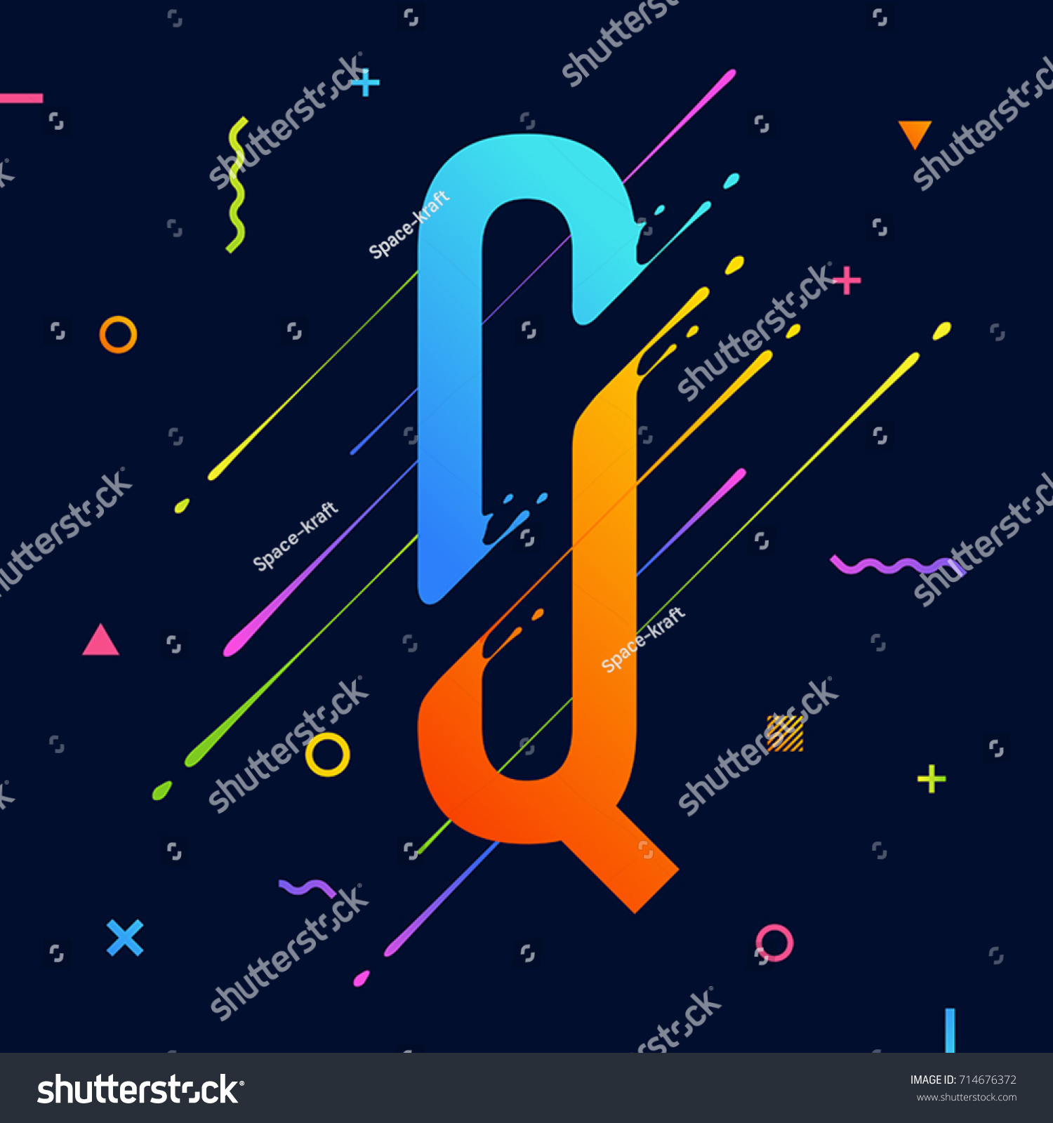 Modern Abstract Colorful Alphabet Minimal Design Stock Vector (Royalty ...