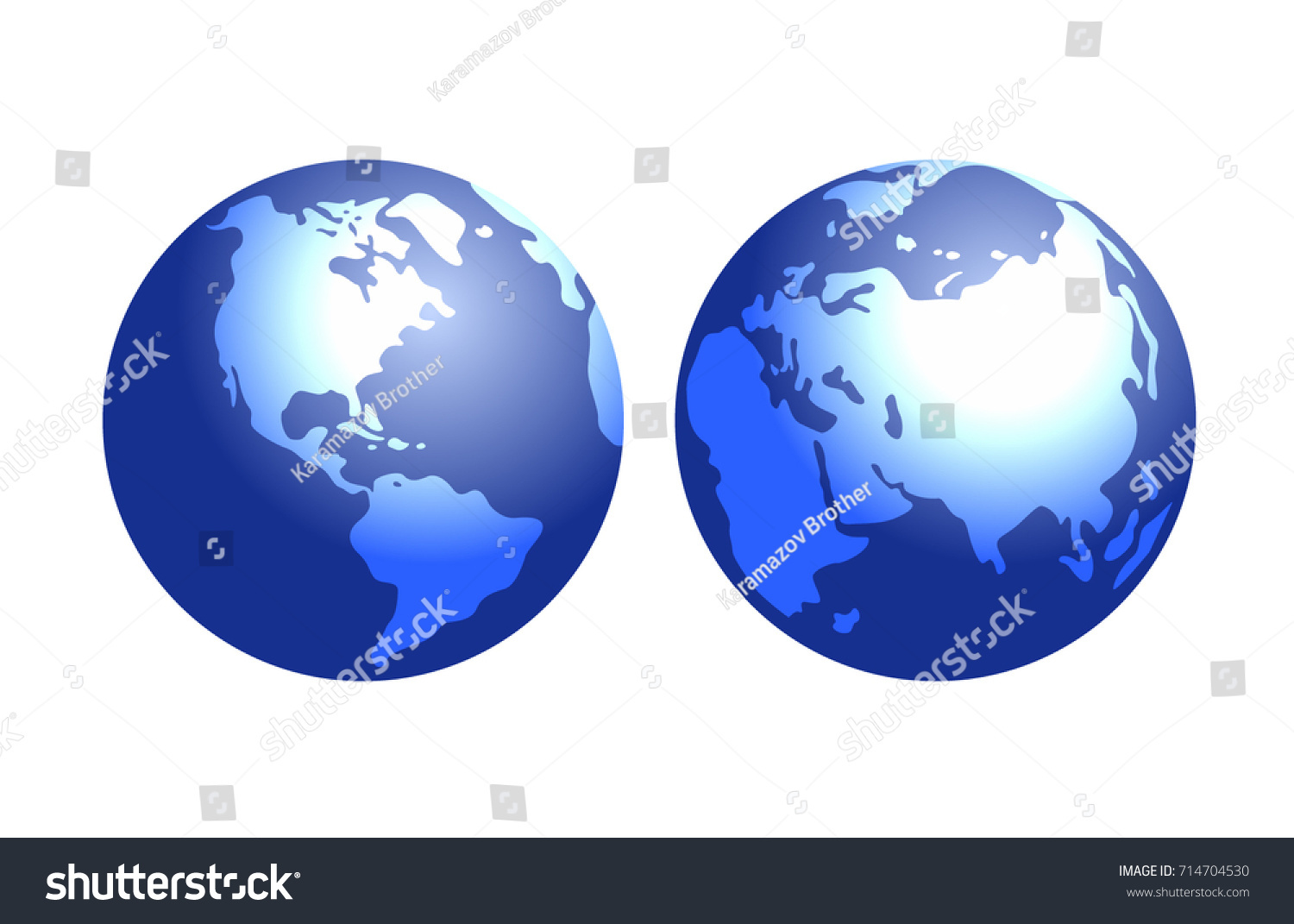 Vector Abstract World Map Two Sides Stock Vector (Royalty Free ...