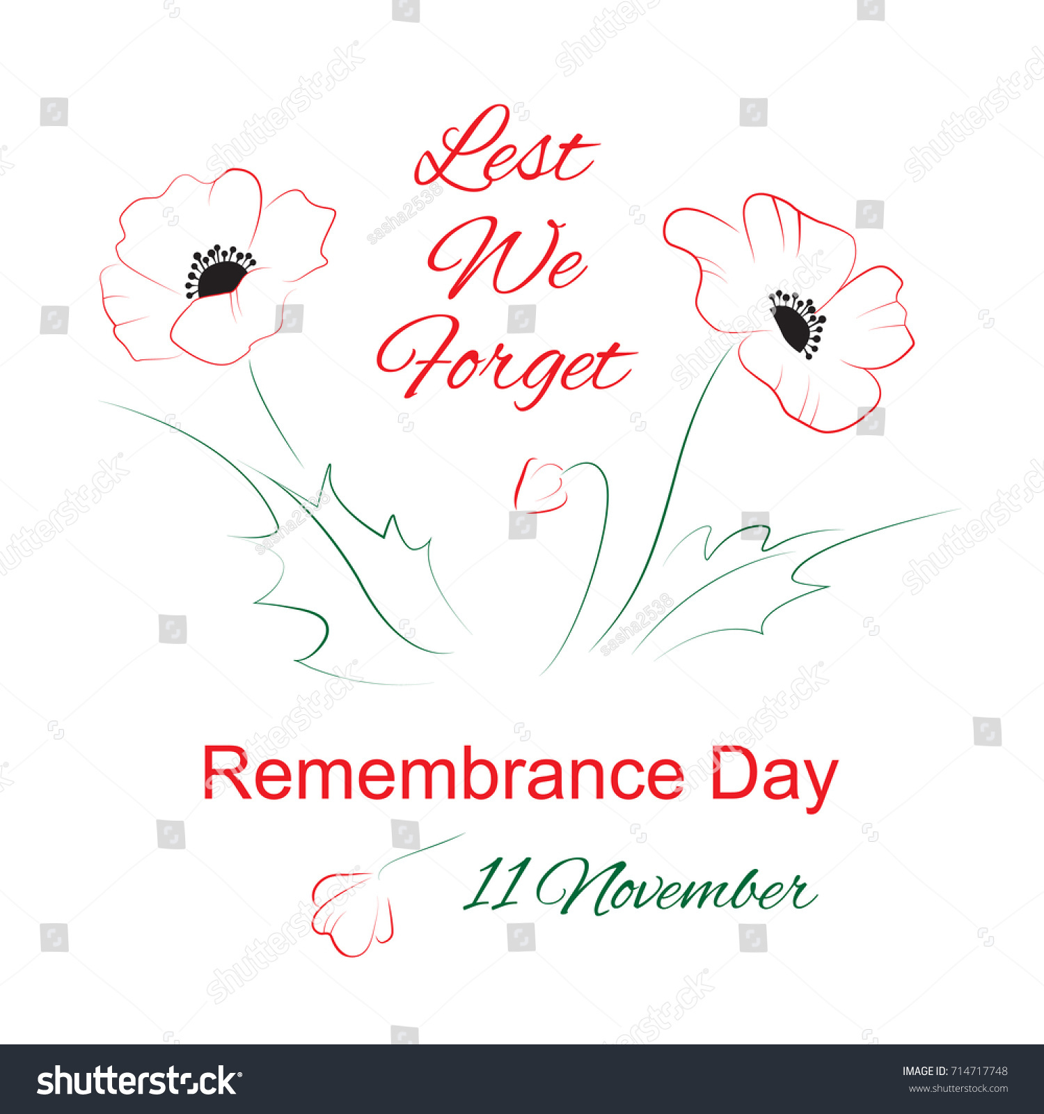 Remembrance Day Symbol Lest We Forget Stock Vector (royalty Free 