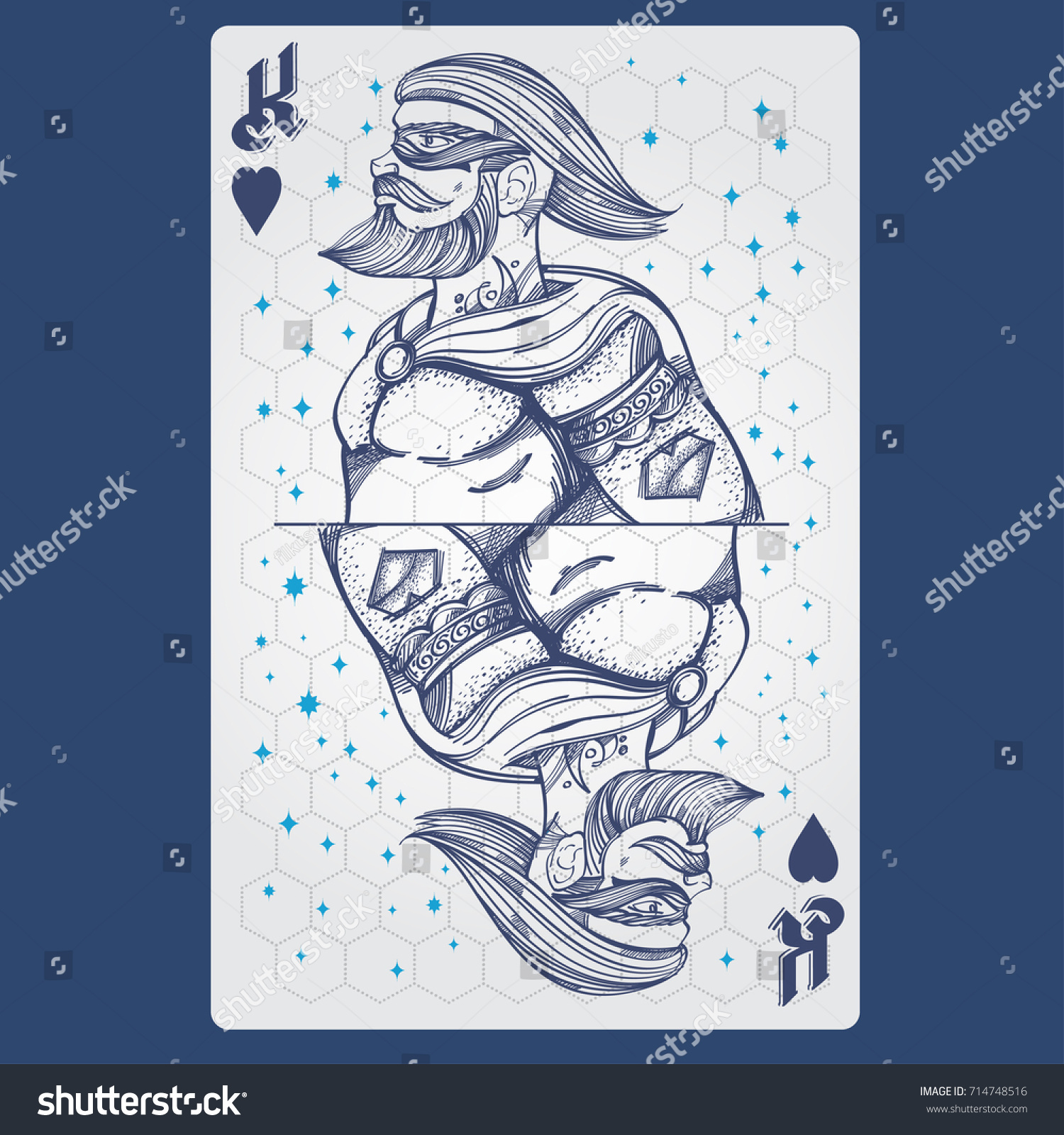 King Hearts Playing Card Original Design Stock Vector Royalty Free 714748516 Shutterstock