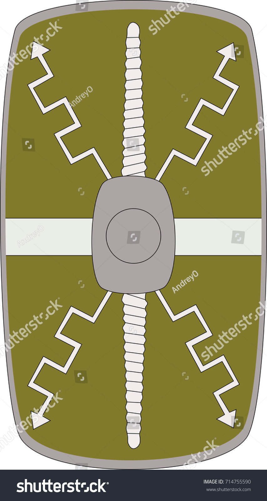 Vector Scutum Shield Ancient Roman Xii Stock Vector (Royalty Free ...