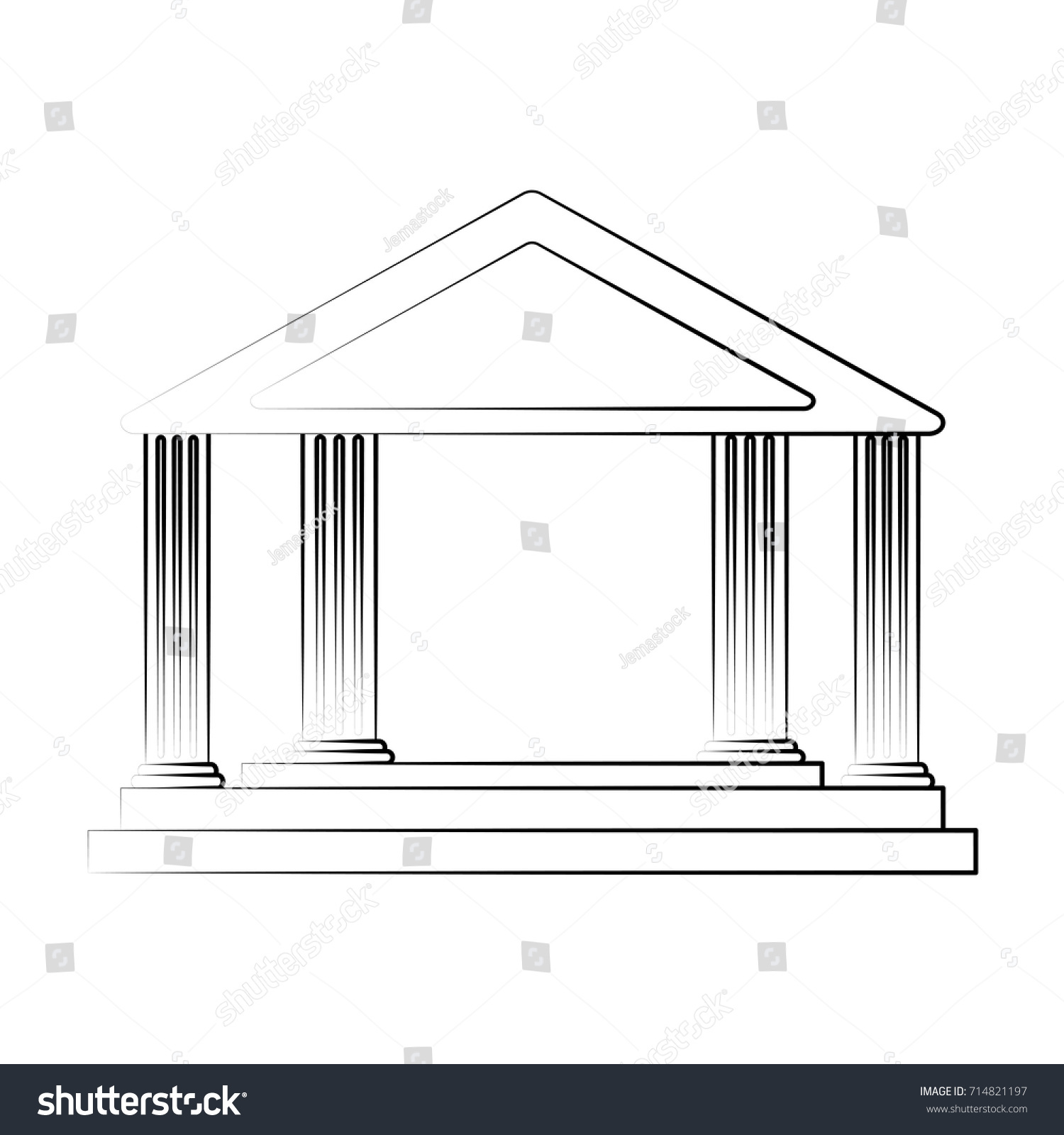 Ancient Greek Building Icon Image Stock Vector (Royalty Free) 714821197 ...