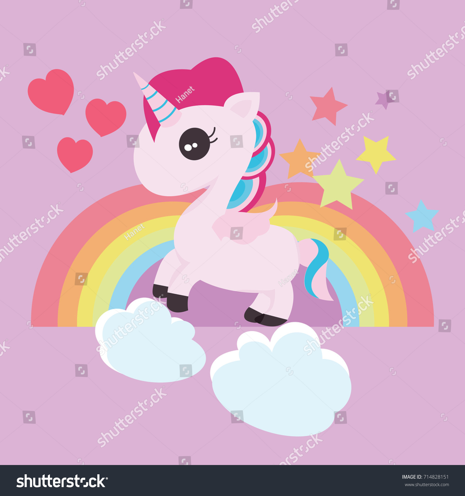 Cute Unicornrainbow Vector Stock Vector (Royalty Free) 714828151 ...