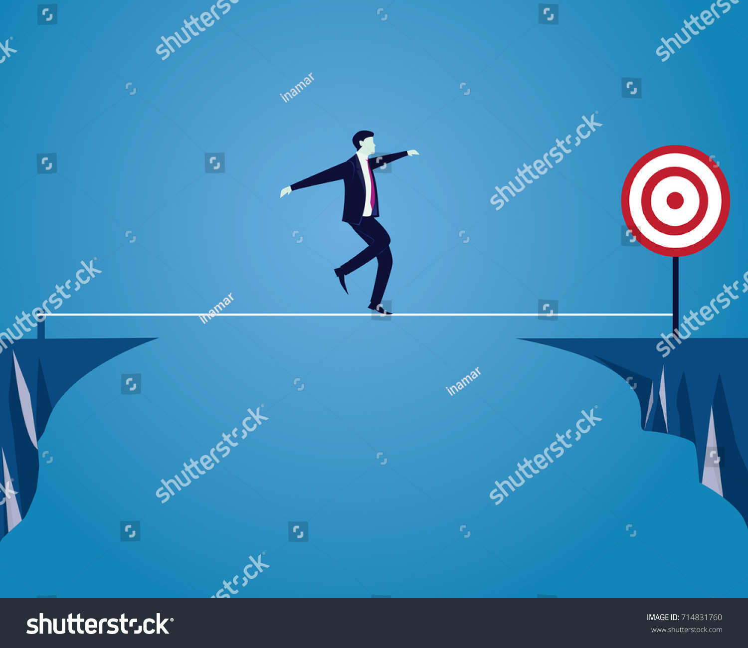 Vector Illustration Risk Challenge Business Concept Stock Vector ...