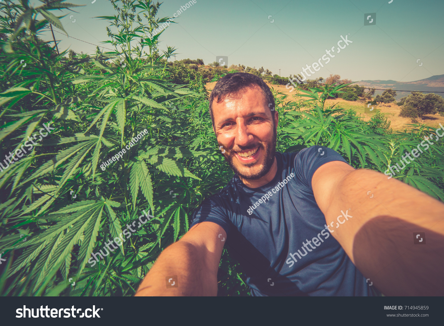 Happy Man Take Selfie Photo Marijuana Stock Photo 714945859 | Shutterstock