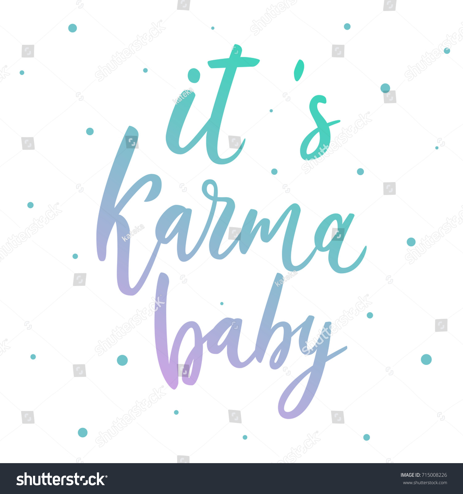 Karma Baby Yoga Quote Hand Drawn Stock Vector (Royalty Free) 715008226