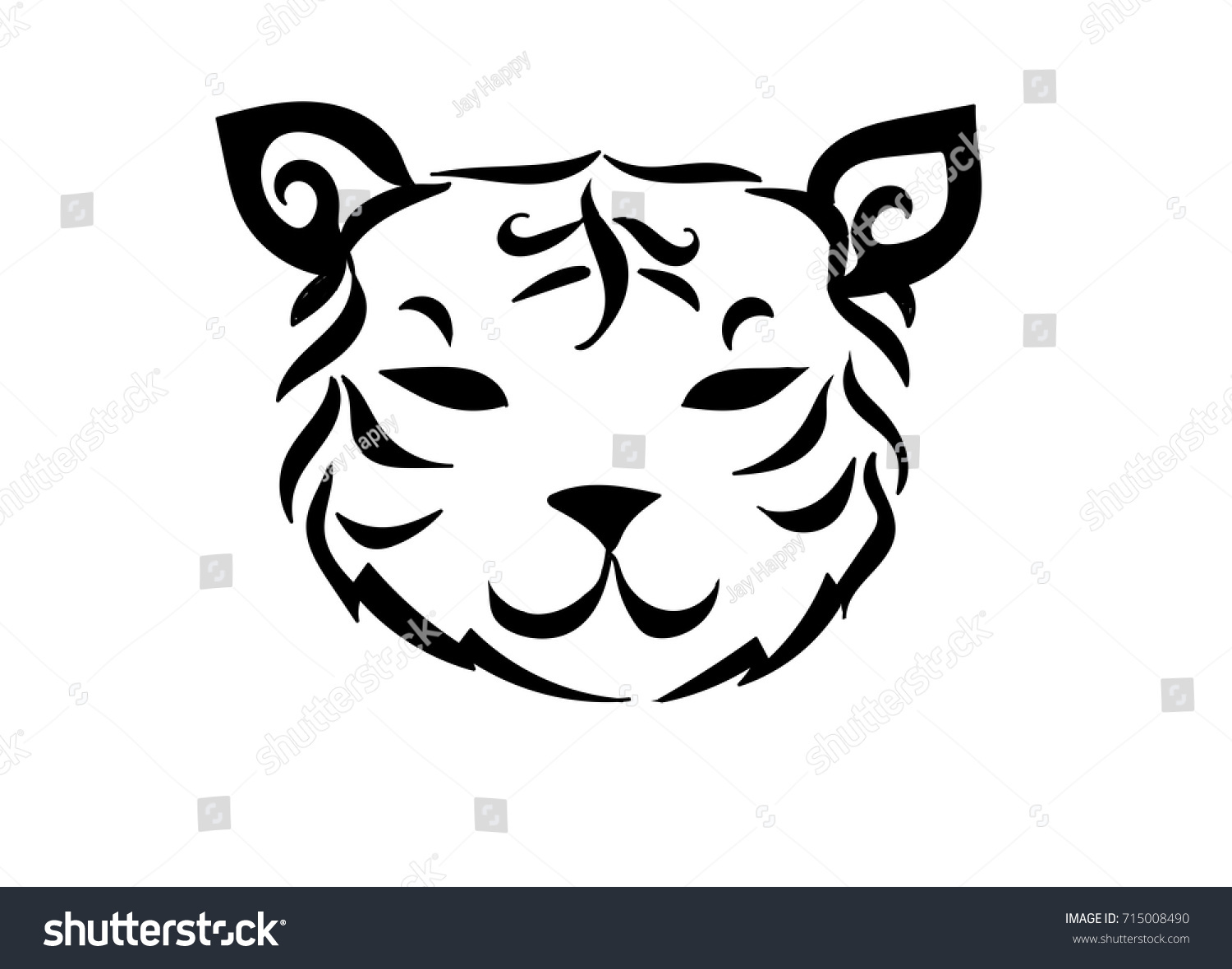 Tiger Vector Face Wild Animal Isolated Stock Vector (Royalty Free ...