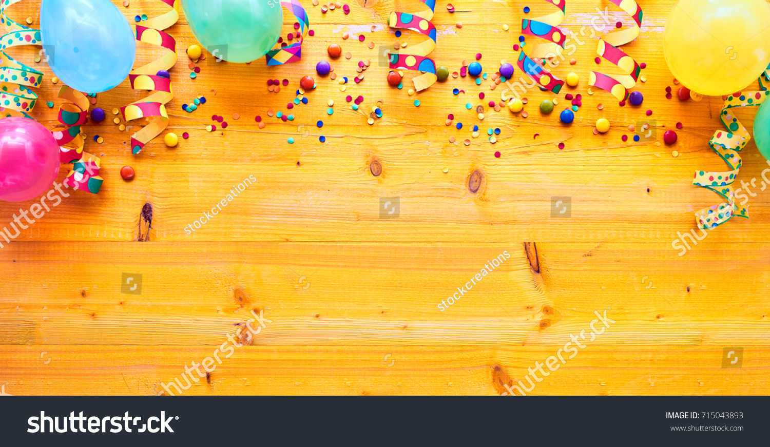 Carnival Party Background Border Colorful Balloons Stock Photo ...