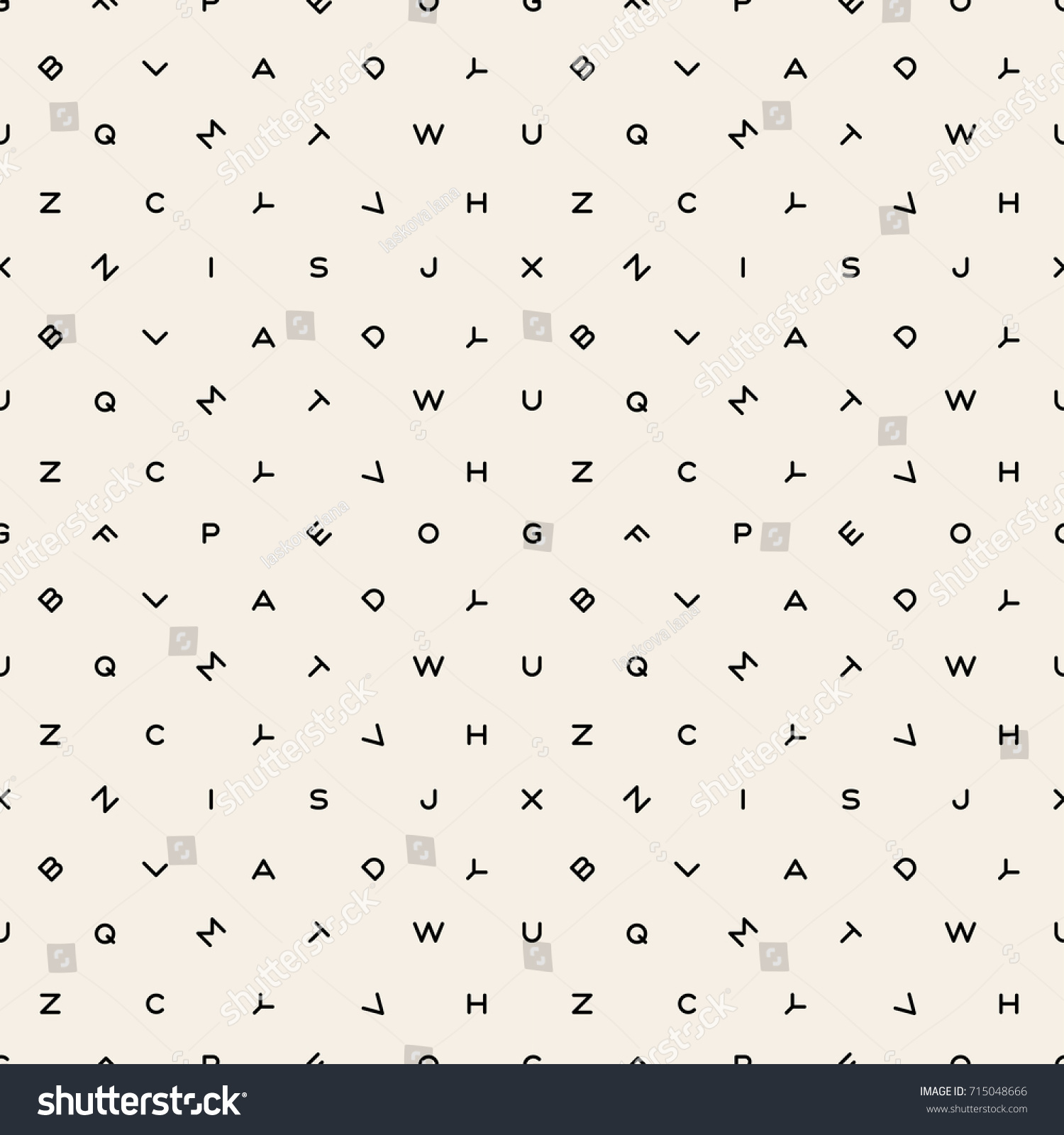 Scattered Letters Alphabet Abstract Background Design Stock Vector