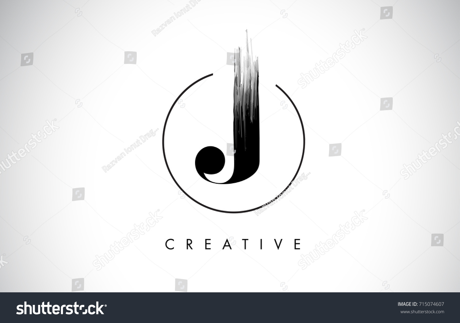 J Brush Stroke Letter Logo Design Stock Vector (Royalty Free) 715074607 ...