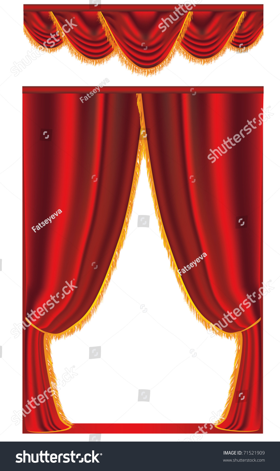 Vector Red Curtain Stock Vector (Royalty Free) 71521909 | Shutterstock