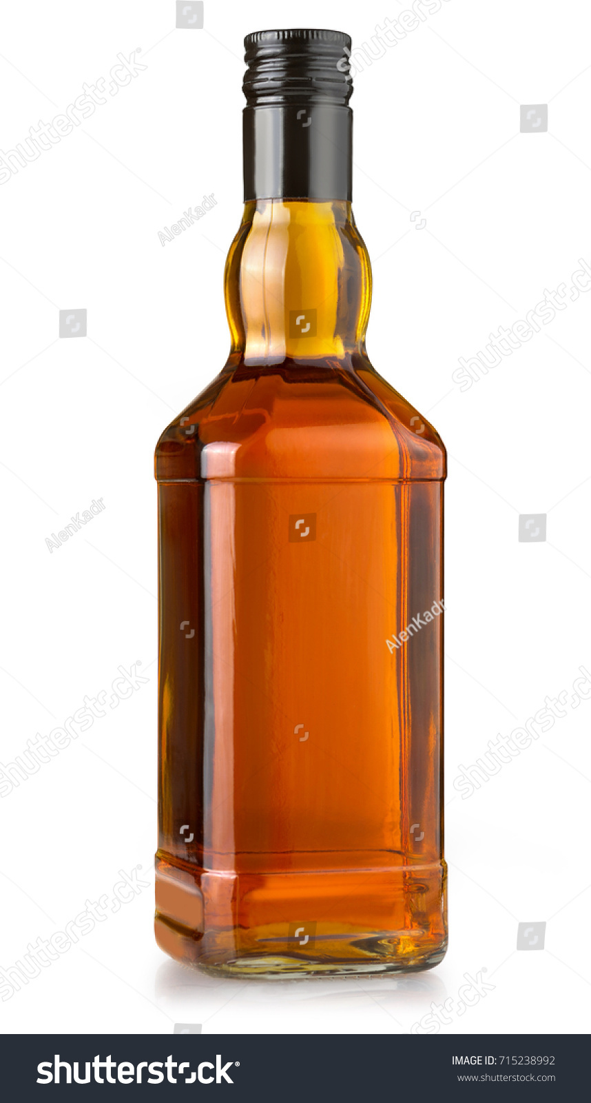 Whiskey Bottle Blank On White Background Stock Photo 715238992 ...