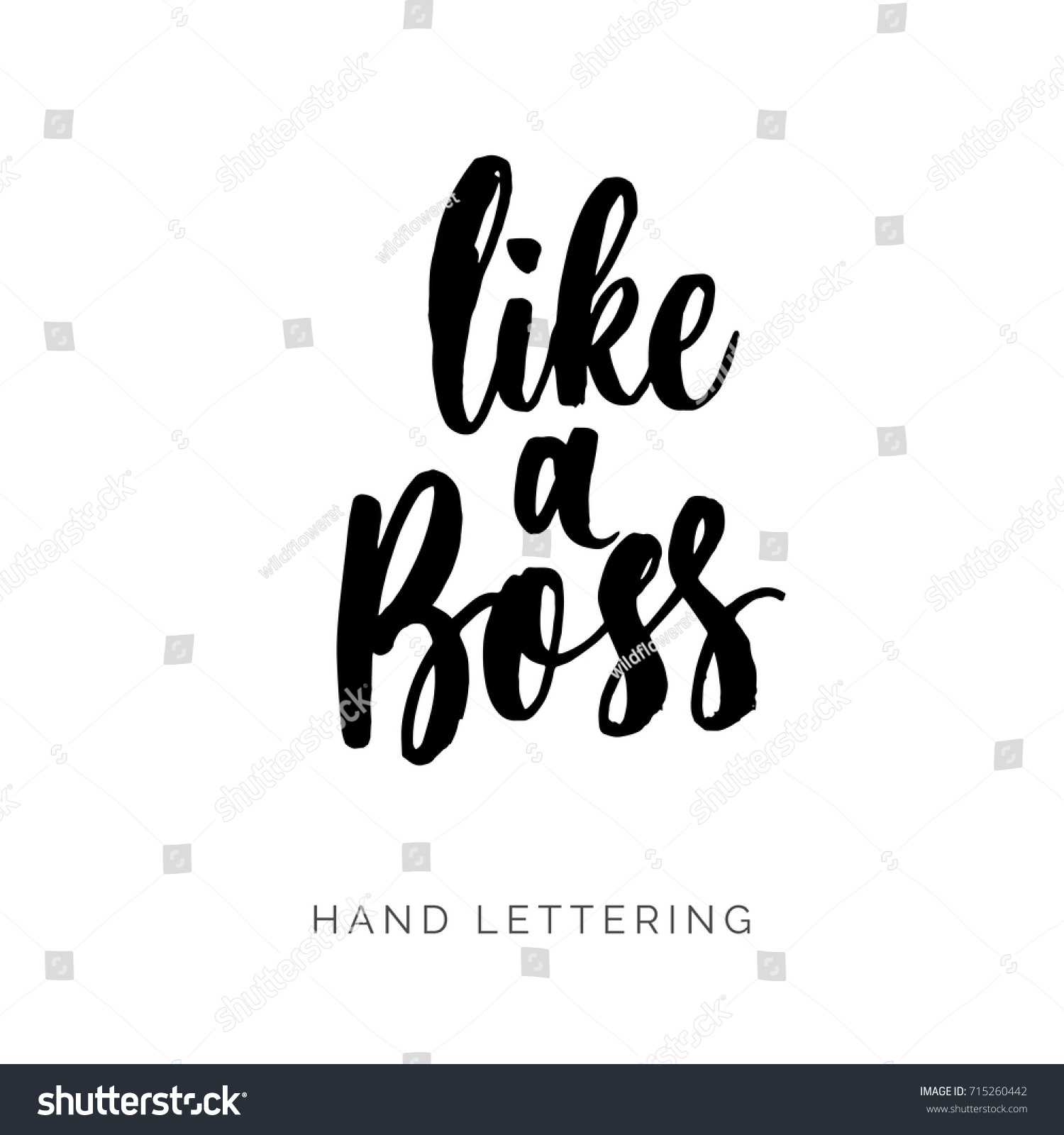 Like Boss Hand Drawn Decorative Quote Stock Vector (Royalty Free