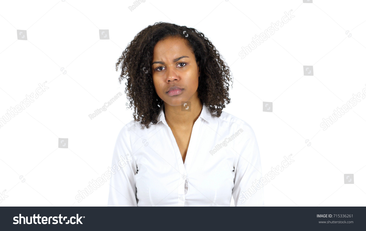 Sad Black Woman Isolated On White Stock Photo 715336261 | Shutterstock