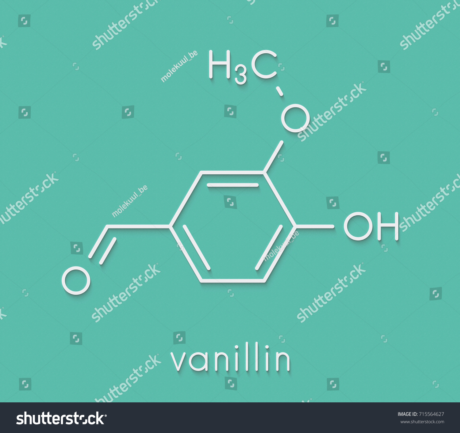 Vanillin Vanilla Extract Molecule Skeletal Formula Stock Illustration ...