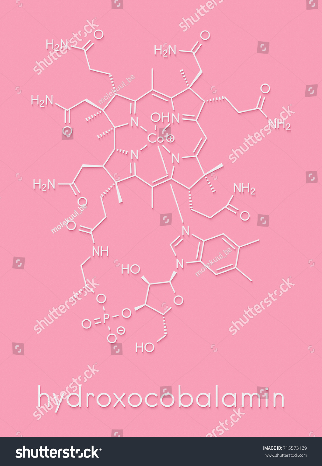 Hydroxocobalamin Vitamin B12 Molecule Often Given Stock Illustration