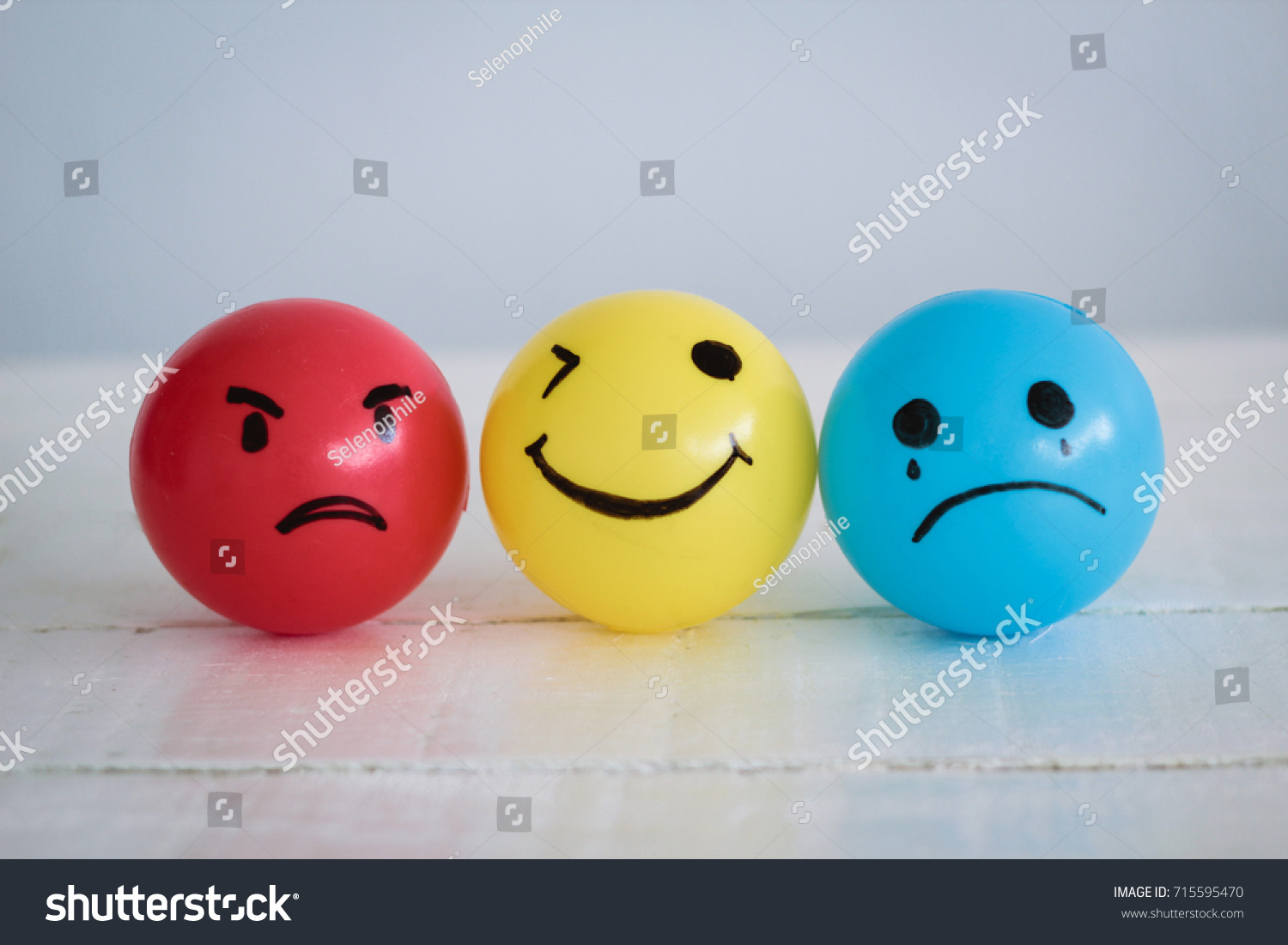 Emotions Balls Background Happy Smiley Faces Stock Photo 715595470 ...