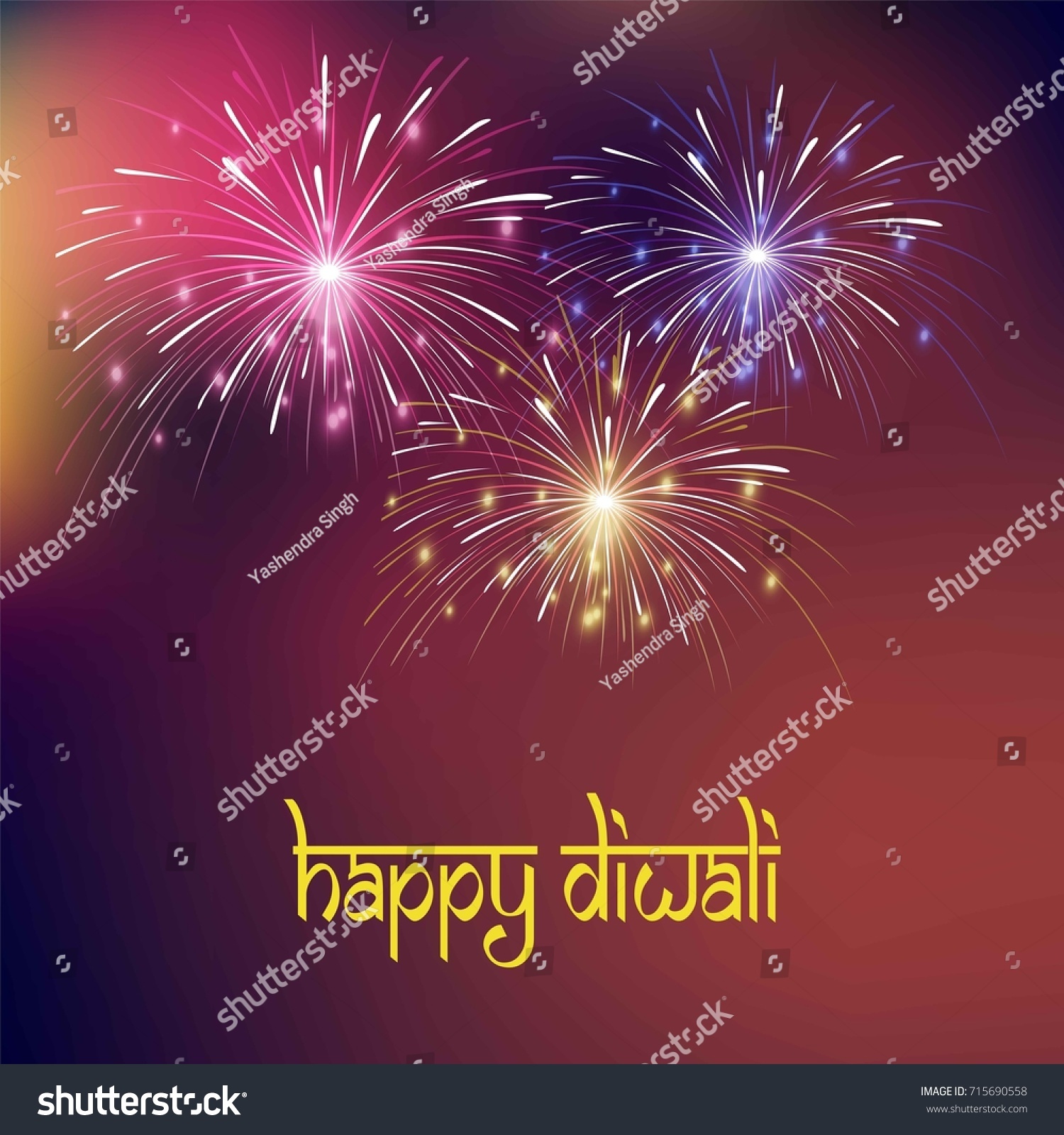 Happy Diwali Fireworks Design Stock Vector Royalty Free 715690558 Shutterstock 9196