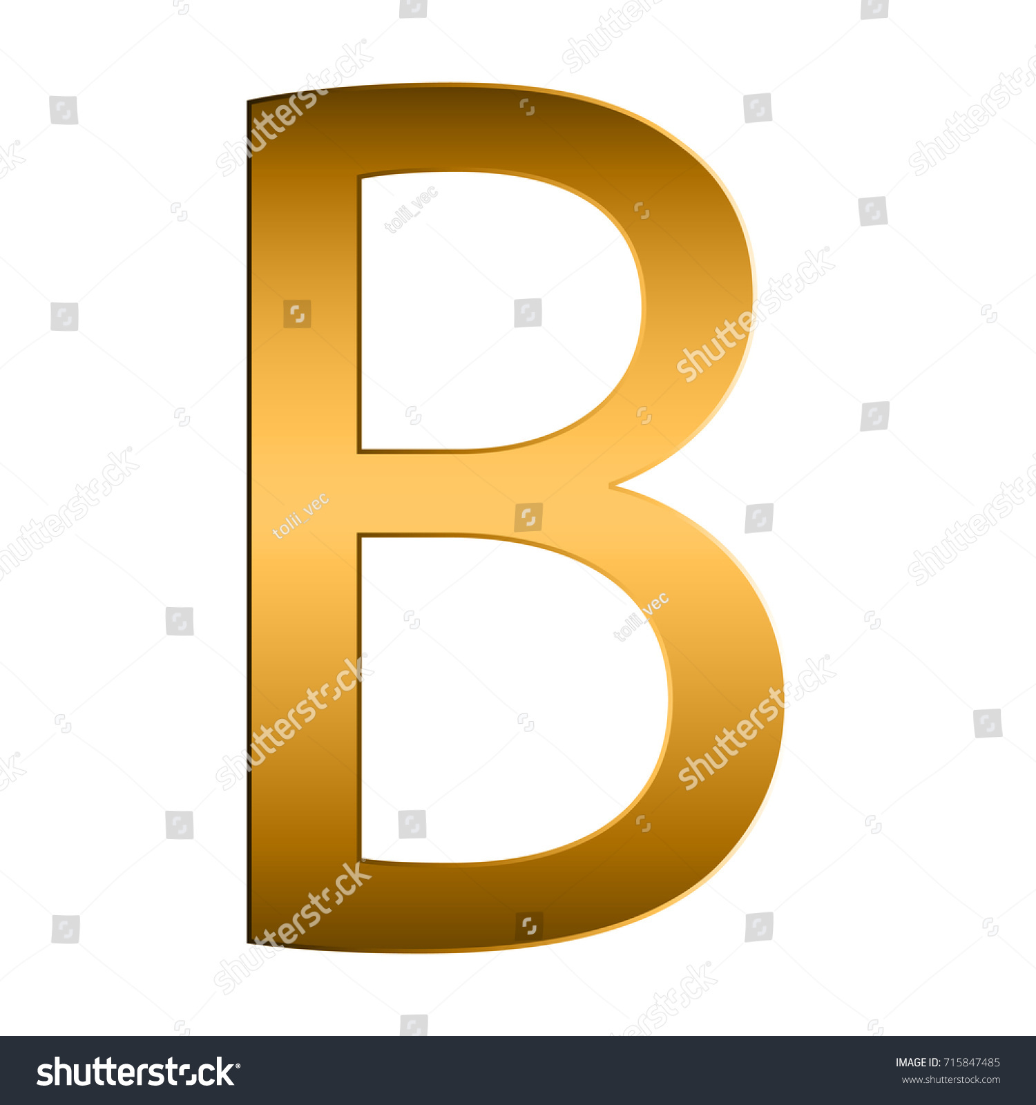 Alphabet Letter Letter B Gold Alphabet: เวกเตอร์สต็อก (ปลอดค่าลิขสิทธิ์ ...