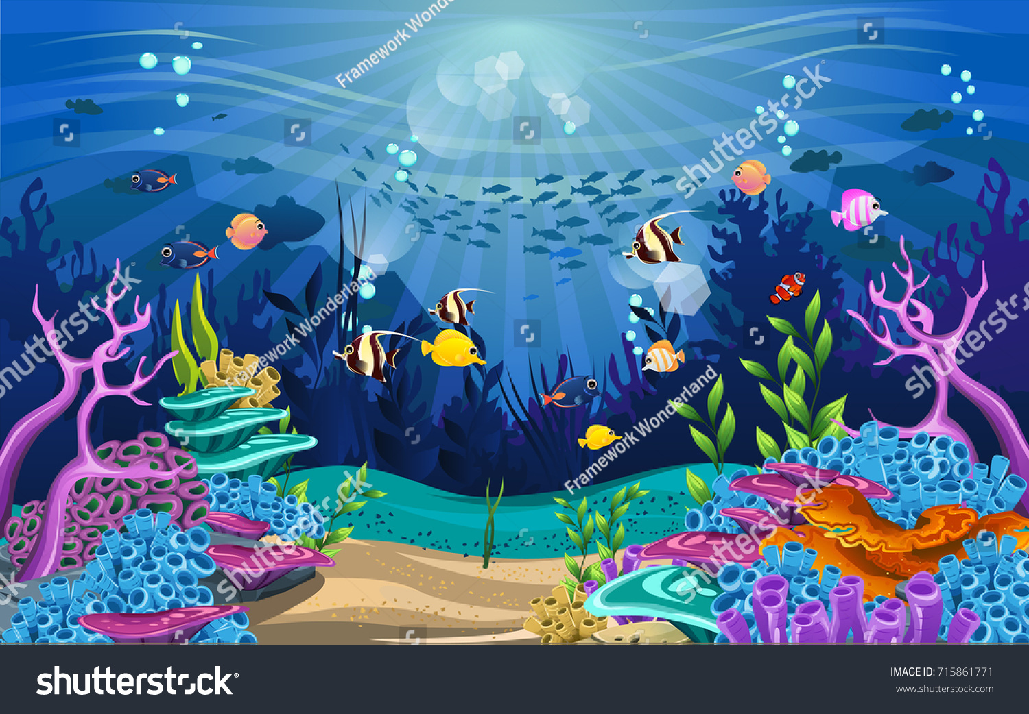 Vector Illustration Coral Reef Fish Amazing Stock Vector (Royalty Free ...