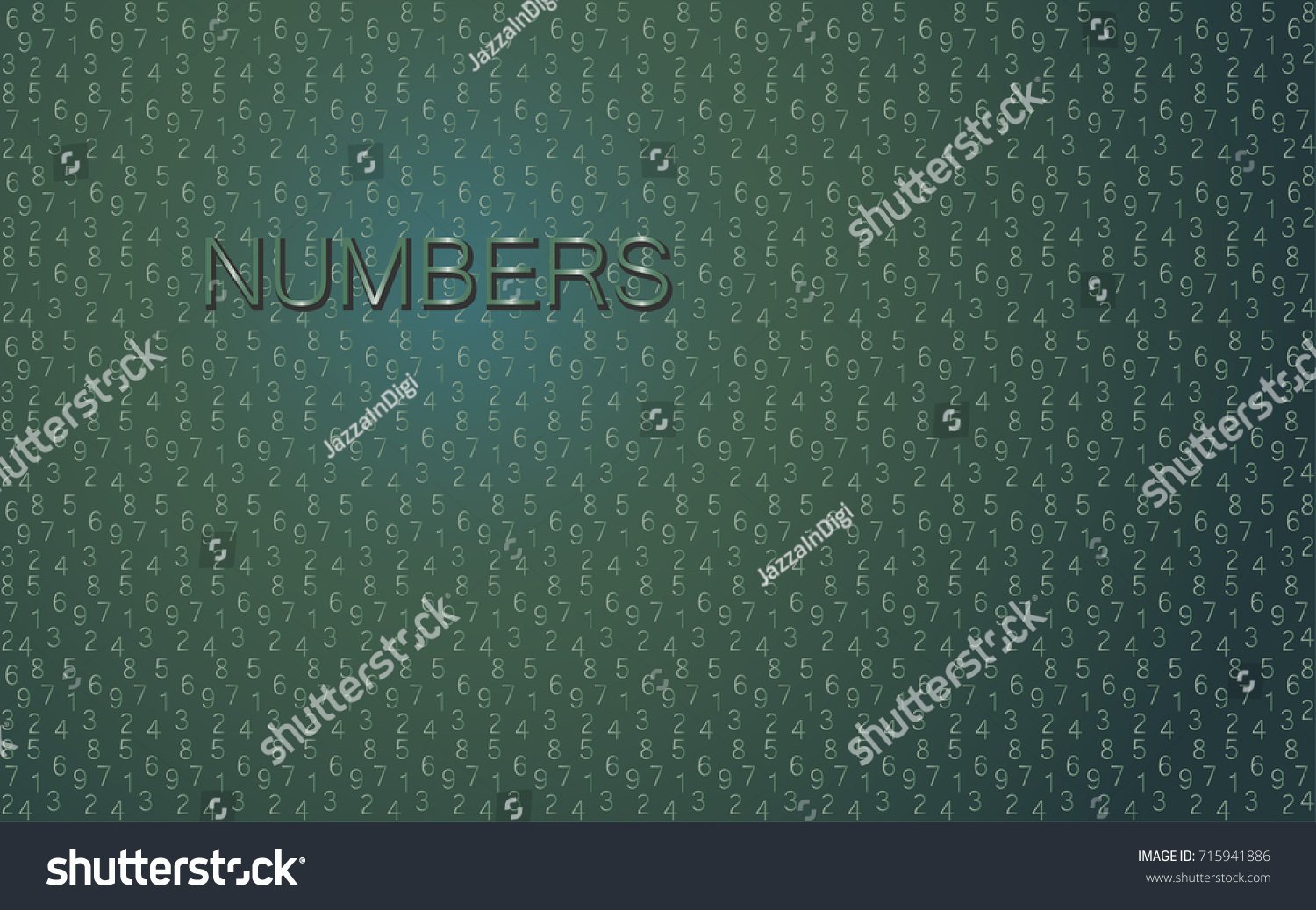 Background Green Word Numbers Vector Stock Vector (Royalty Free