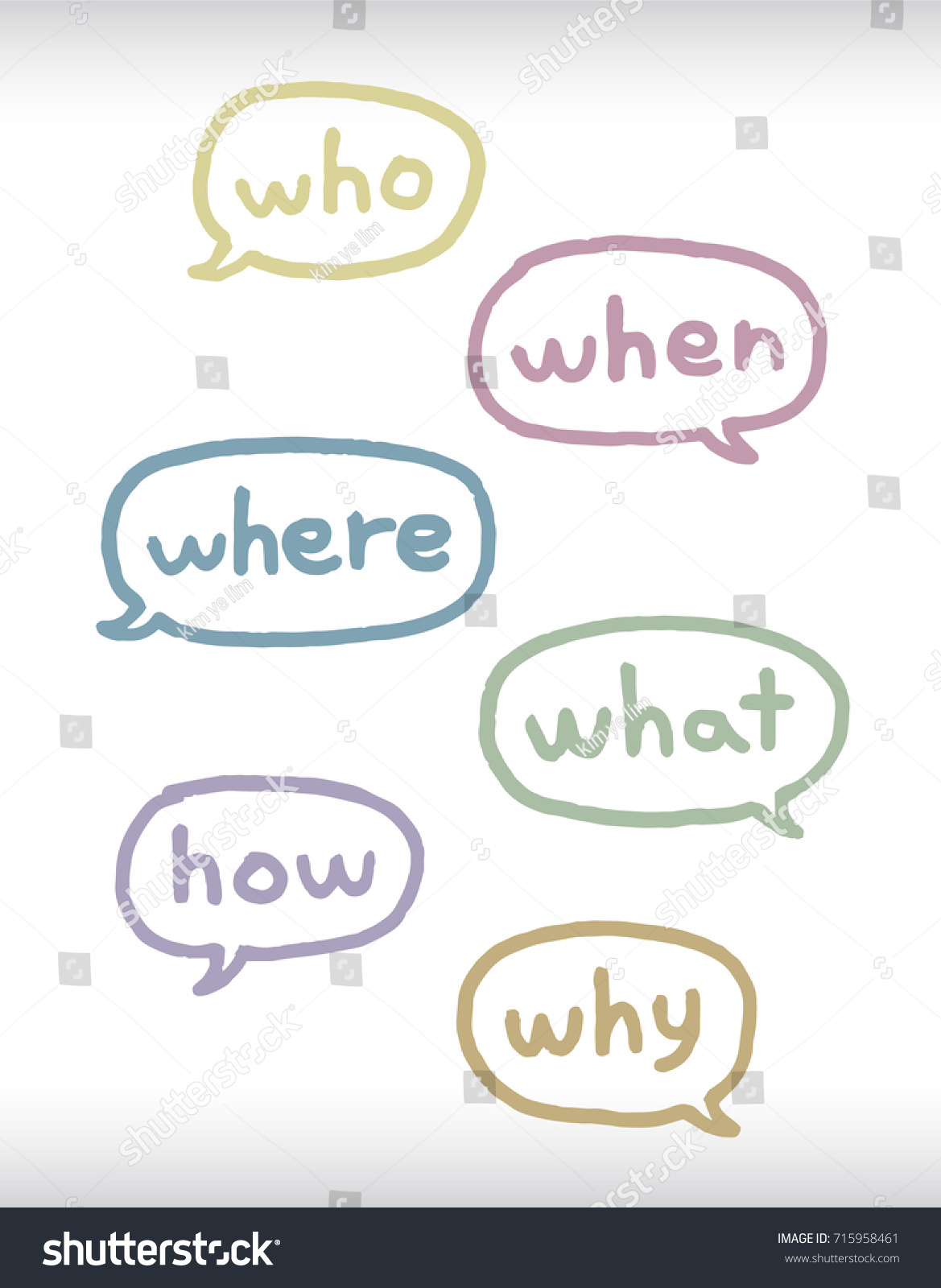 「5w1h Where Who When What Why」のベクター画像素材（ロイヤリティフリー） 715958461 Shutterstock 1280