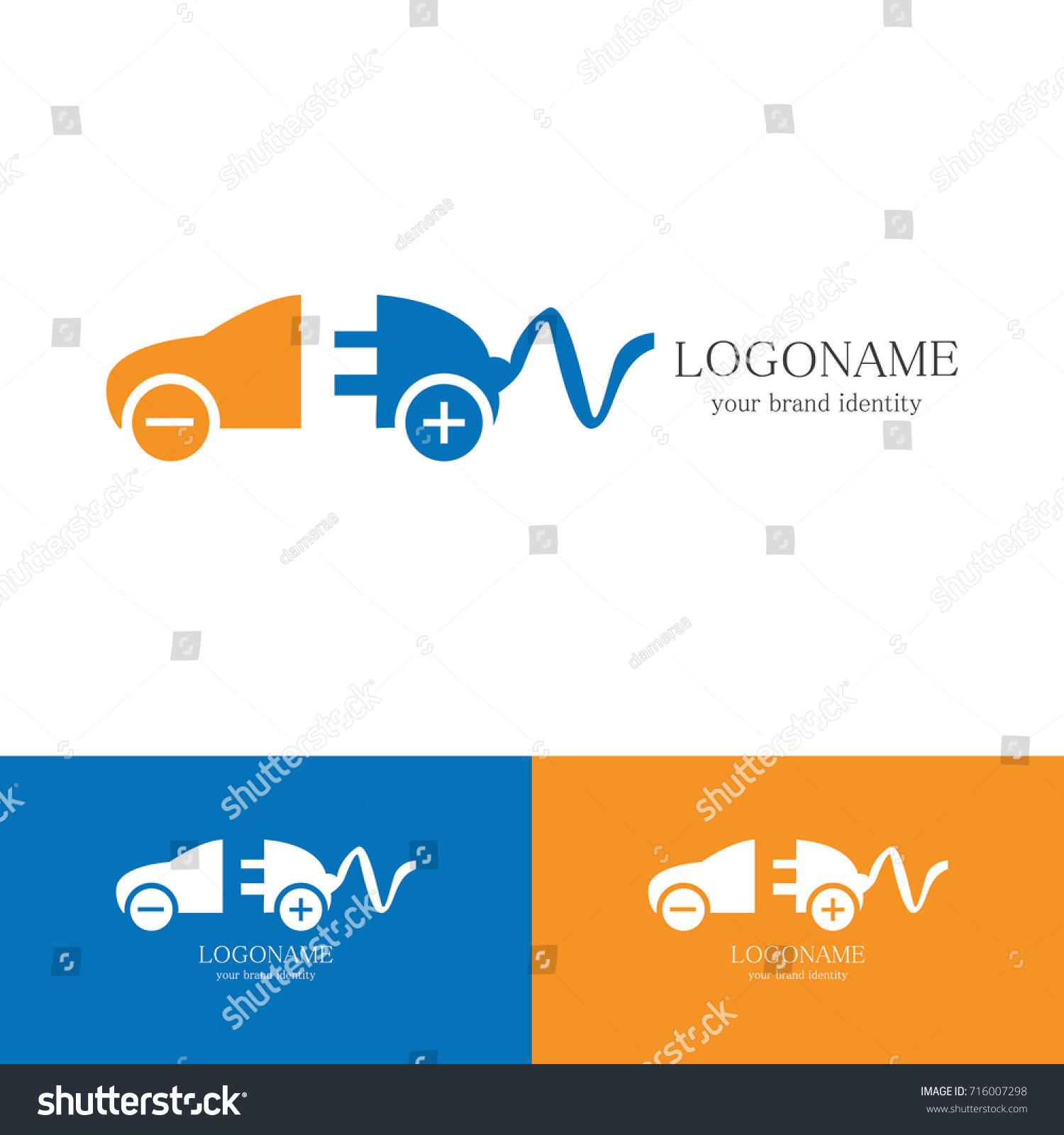 Electric Car Logo Stock Vector (Royalty Free) 716007298 | Shutterstock