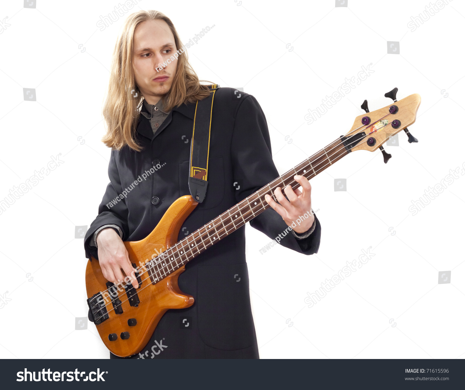 playing bass guitar