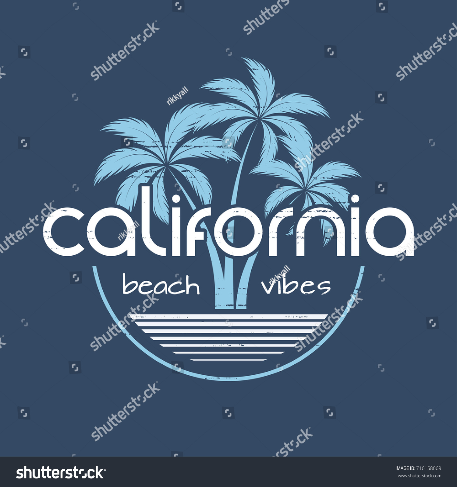 California Beach Vibes Tshirt Apparel Vector Stock Vector (Royalty Free ...