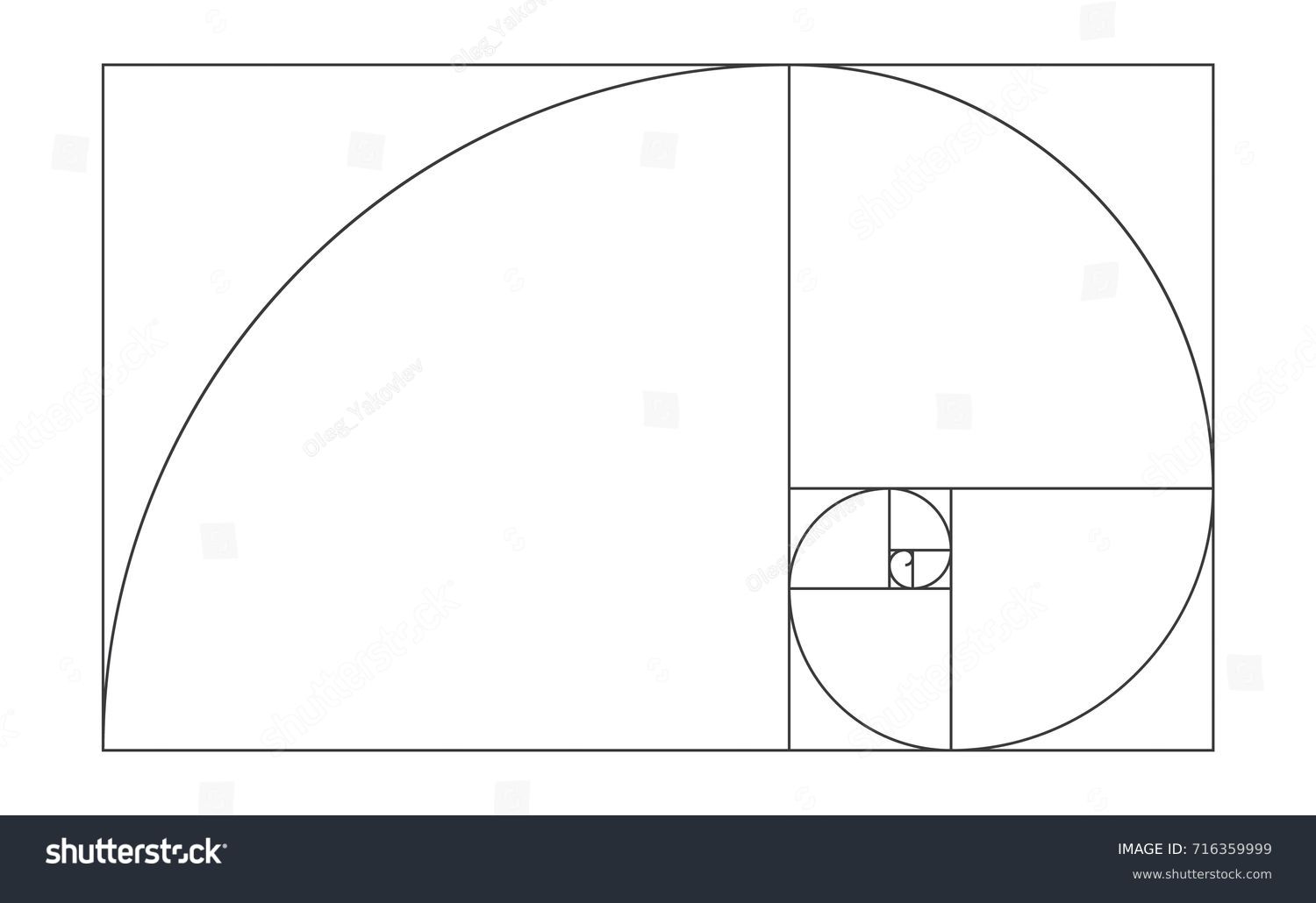 Golden Ratio Template Vector Illustration Fibonacci Stock Vector ...