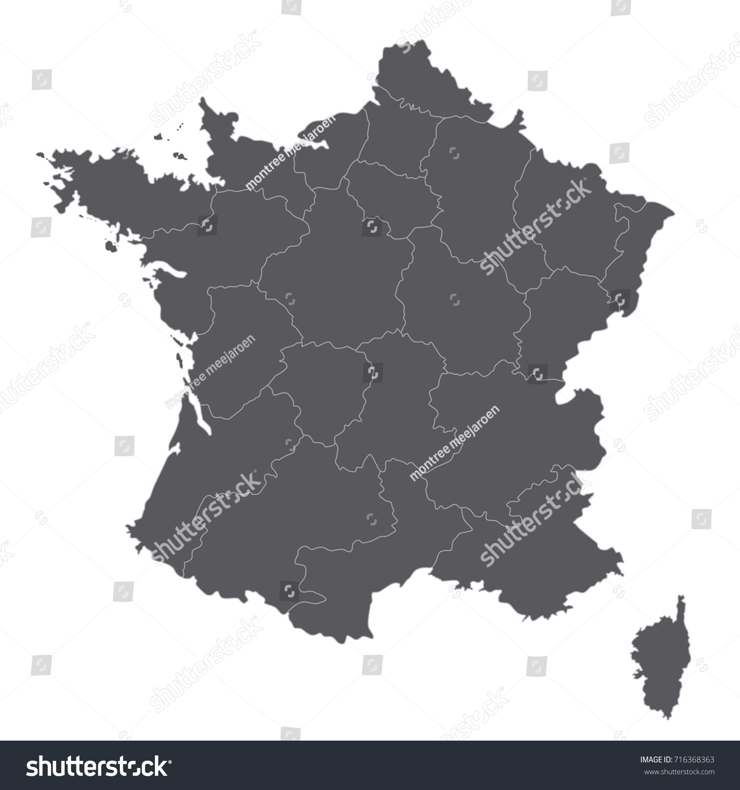 Map France Vector Stock Vector (Royalty Free) 716368363 | Shutterstock