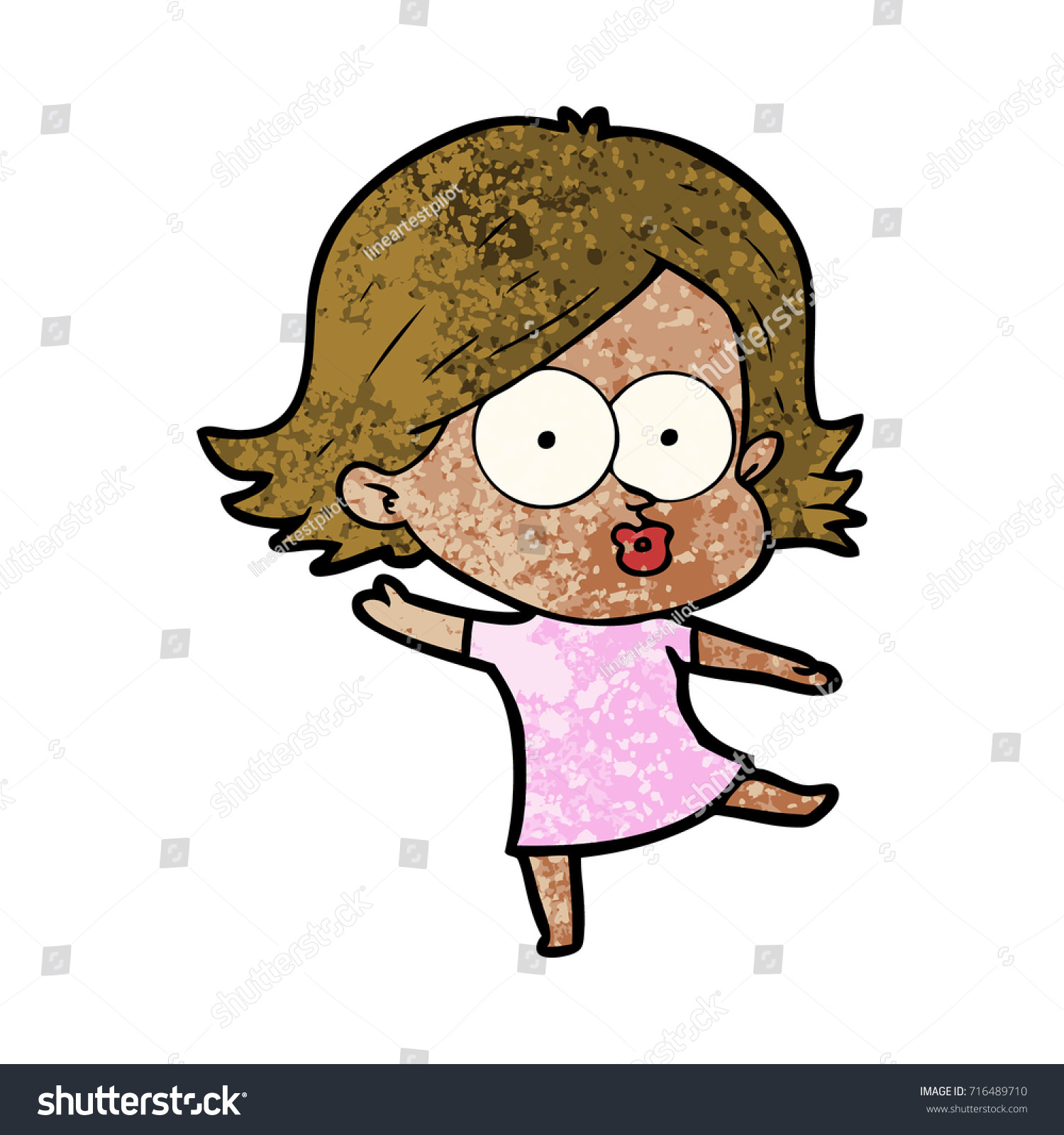 Cartoon Girl Pouting Stock Vector (royalty Free) 716489710 