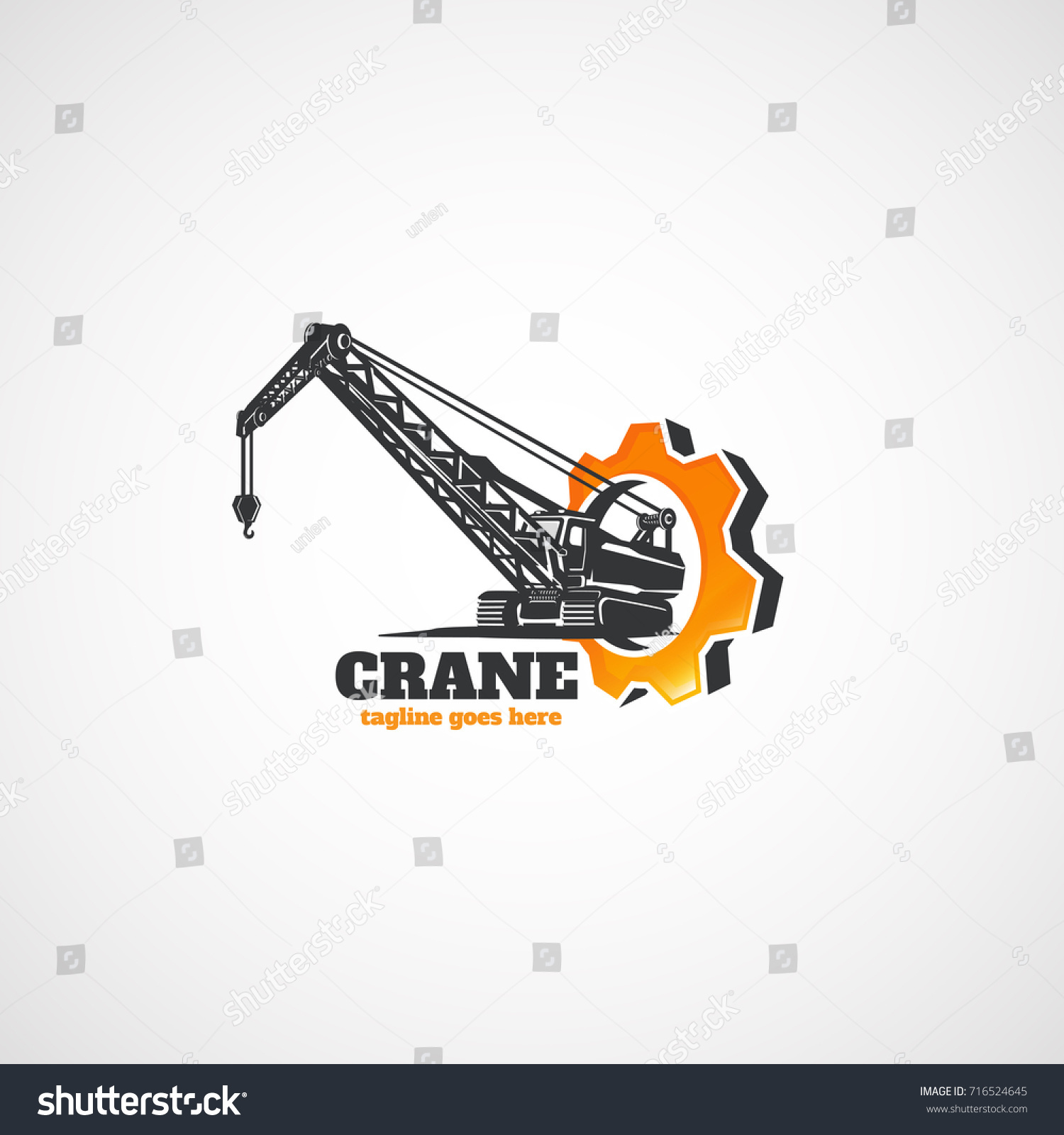 Construction Crawler Crane Gear Stock Vector (Royalty Free) 716524645 ...