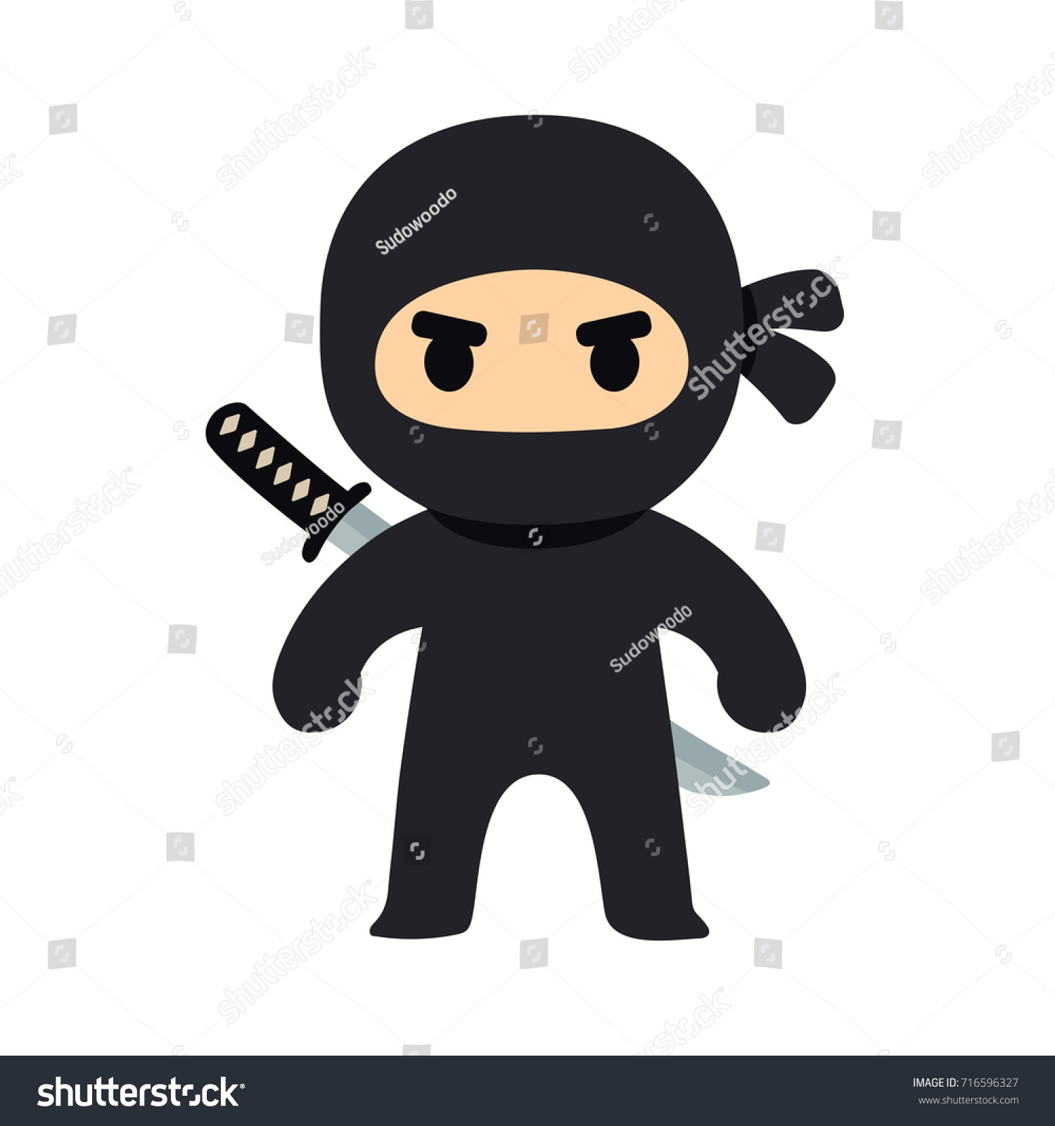 Cartoon Ninja Drawing Chibi Manga Style Stock Illustration 716596327 ...