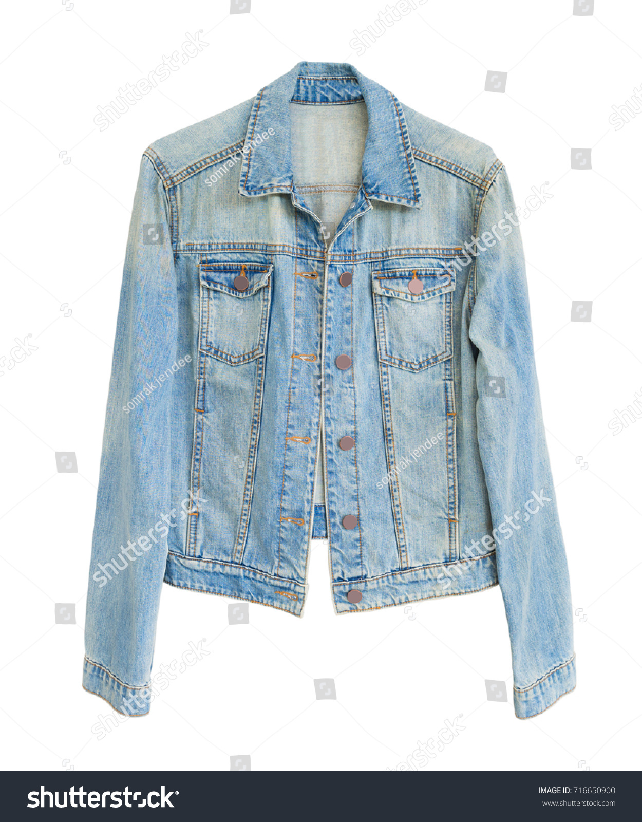 Blue Jacket Jeans Isolated On White Stock Photo 716650900 | Shutterstock