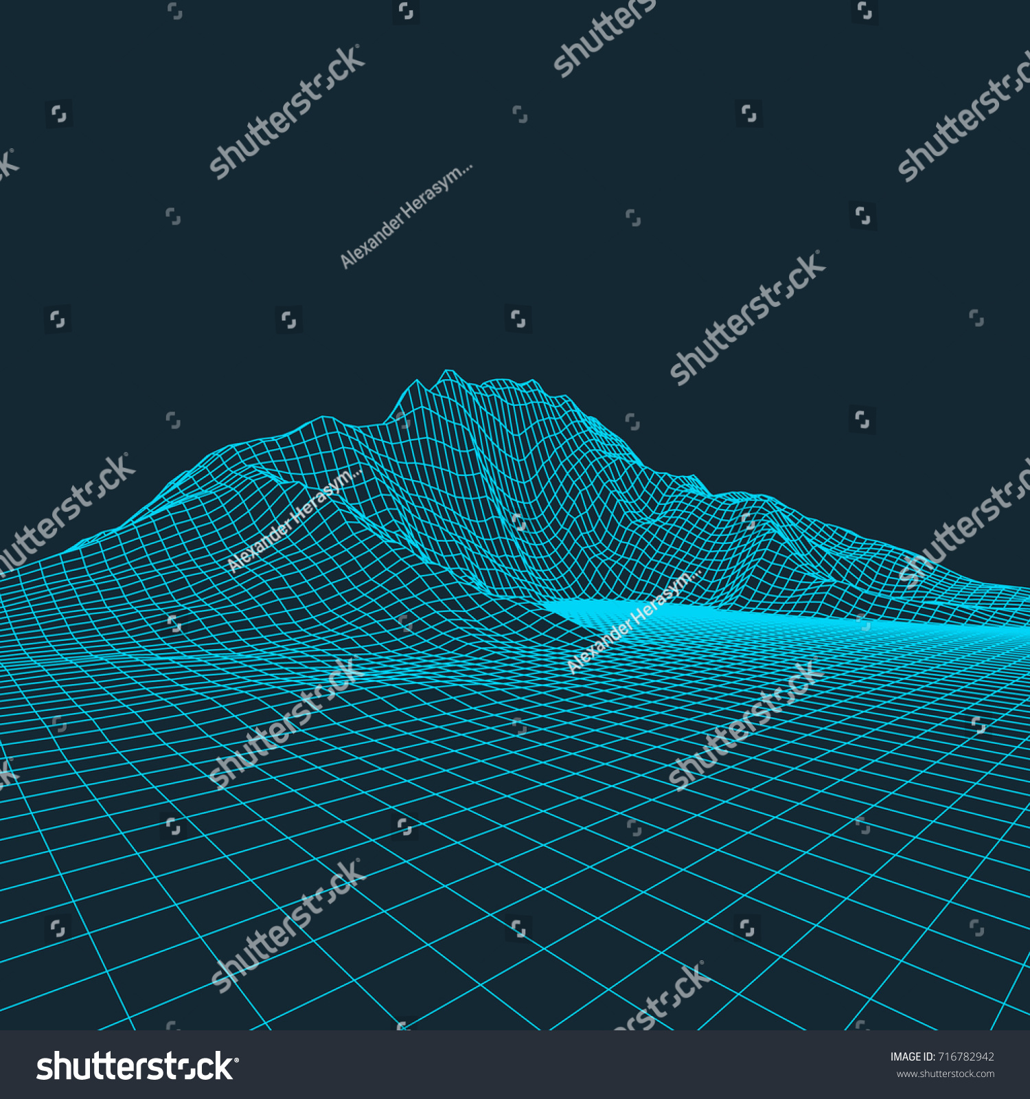 Abstract Wireframe Landscape Background Wireframe 3d Stock Vector ...