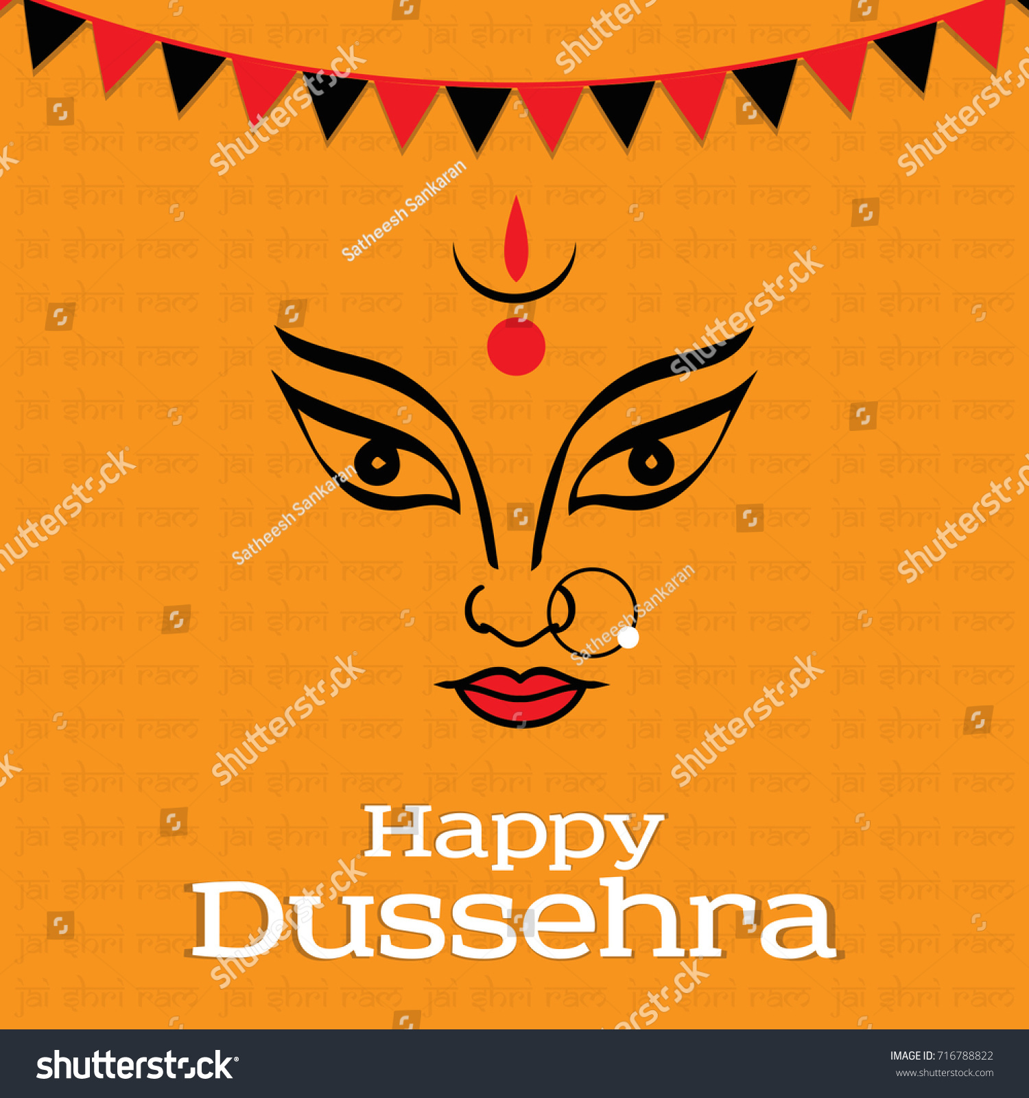 Indian Festival Dussehra Celebrating Lord Ram Stock Vector (Royalty ...