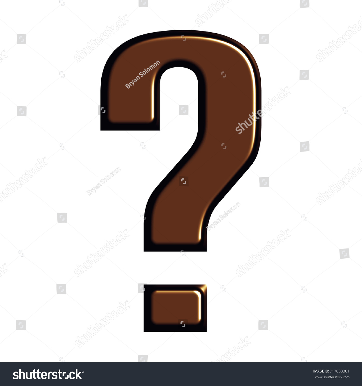 Smooth Chocolate Brown Question Mark Sign ilustrações stock 717033301