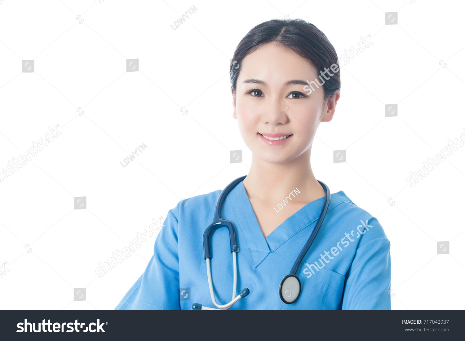 Asian Female Doctor Pointing Stock Photo 717042937 | Shutterstock