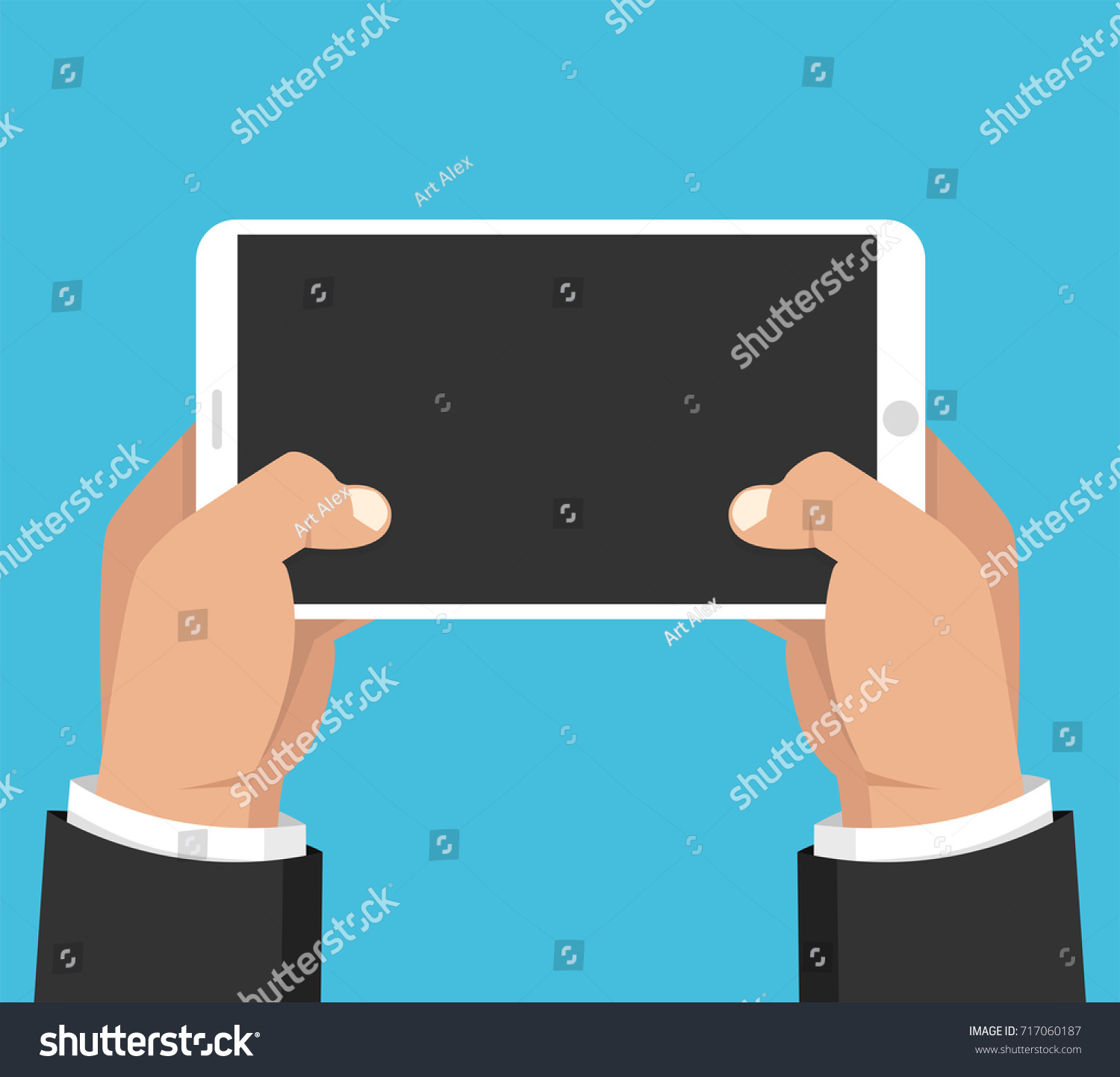 Two Hands Holding Smartphone Touching Screen Stock Vector Royalty Free 717060187 Shutterstock 2415